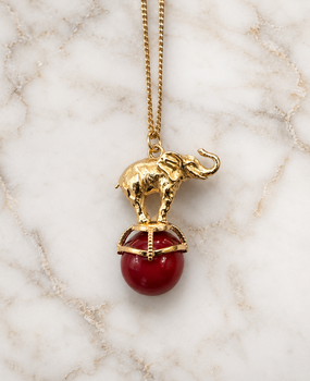 Ruby Elephant Necklace