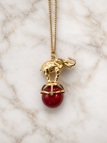 Ruby Elephant Necklace