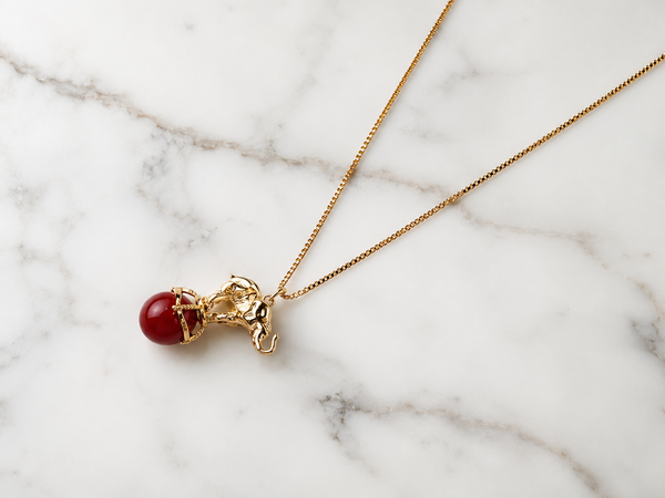 Ruby Elephant Necklace