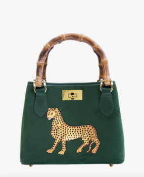Velvet Bamboo Bag Green Jewel