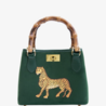 Velvet Bamboo Bag Green Jewel