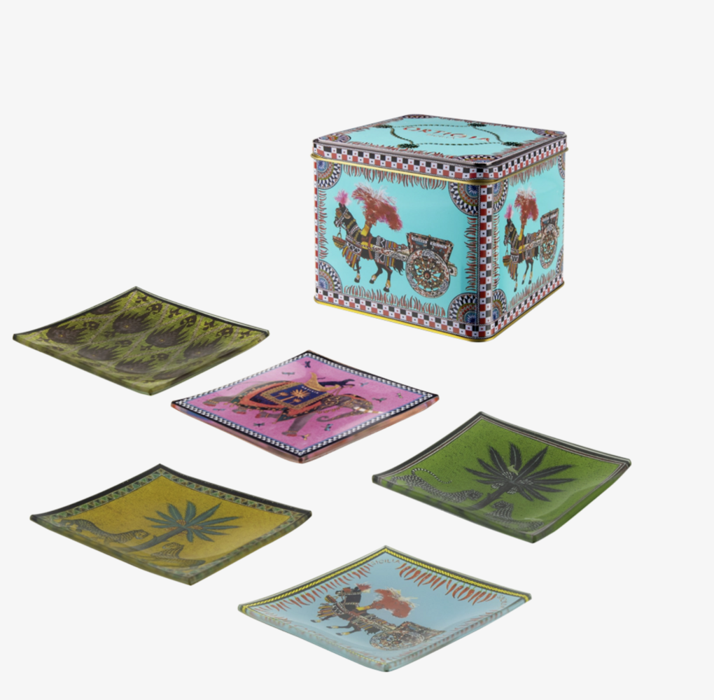 Tin Carretto 5 Glass Plates