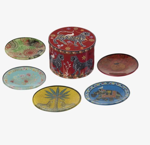 Tin 5 Glass Plates