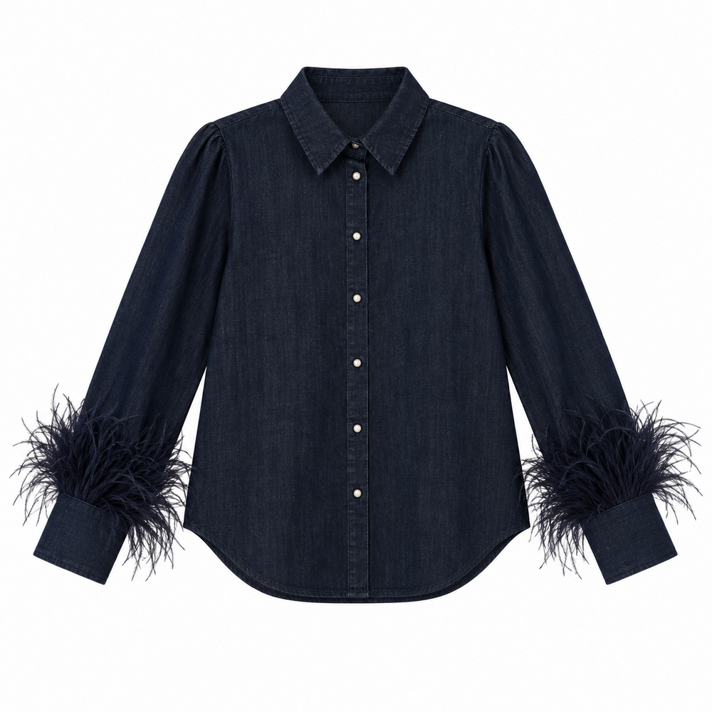 Jeans feather Blouse