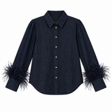 Jeans feather Blouse