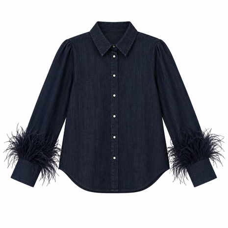 Jeans feather Blouse