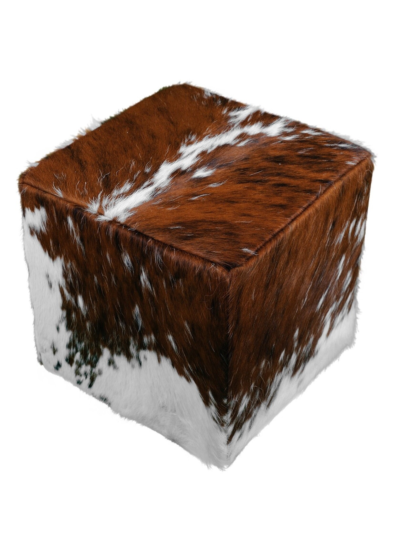 Van Buren sinds 1861 Pouf couvert de Peau de vache - Rouge tacheté et blanc