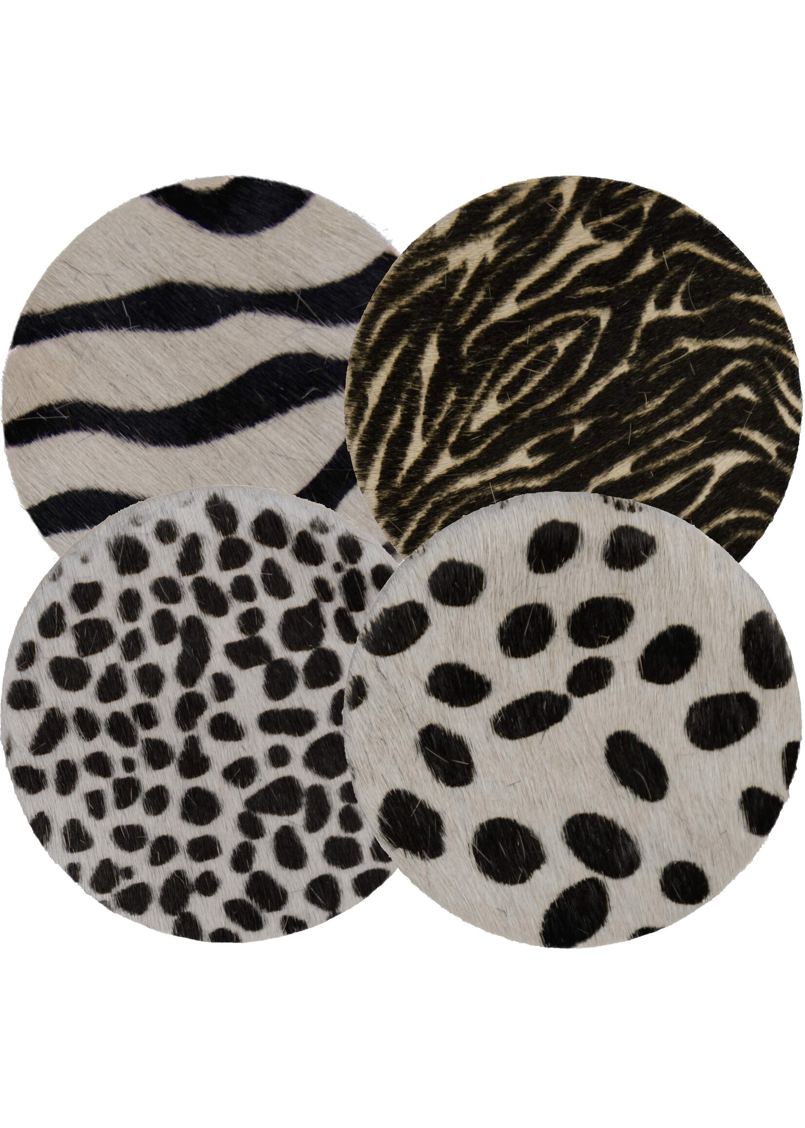 Van Buren sinds 1861 Cowhide Coasters Round Set - 6 Coasters