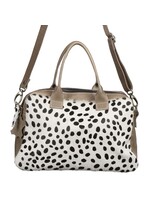 Van Buren sinds 1861 Sac à bandoulière Milou - cuir de sable et dalmatien imprimé Cowhide