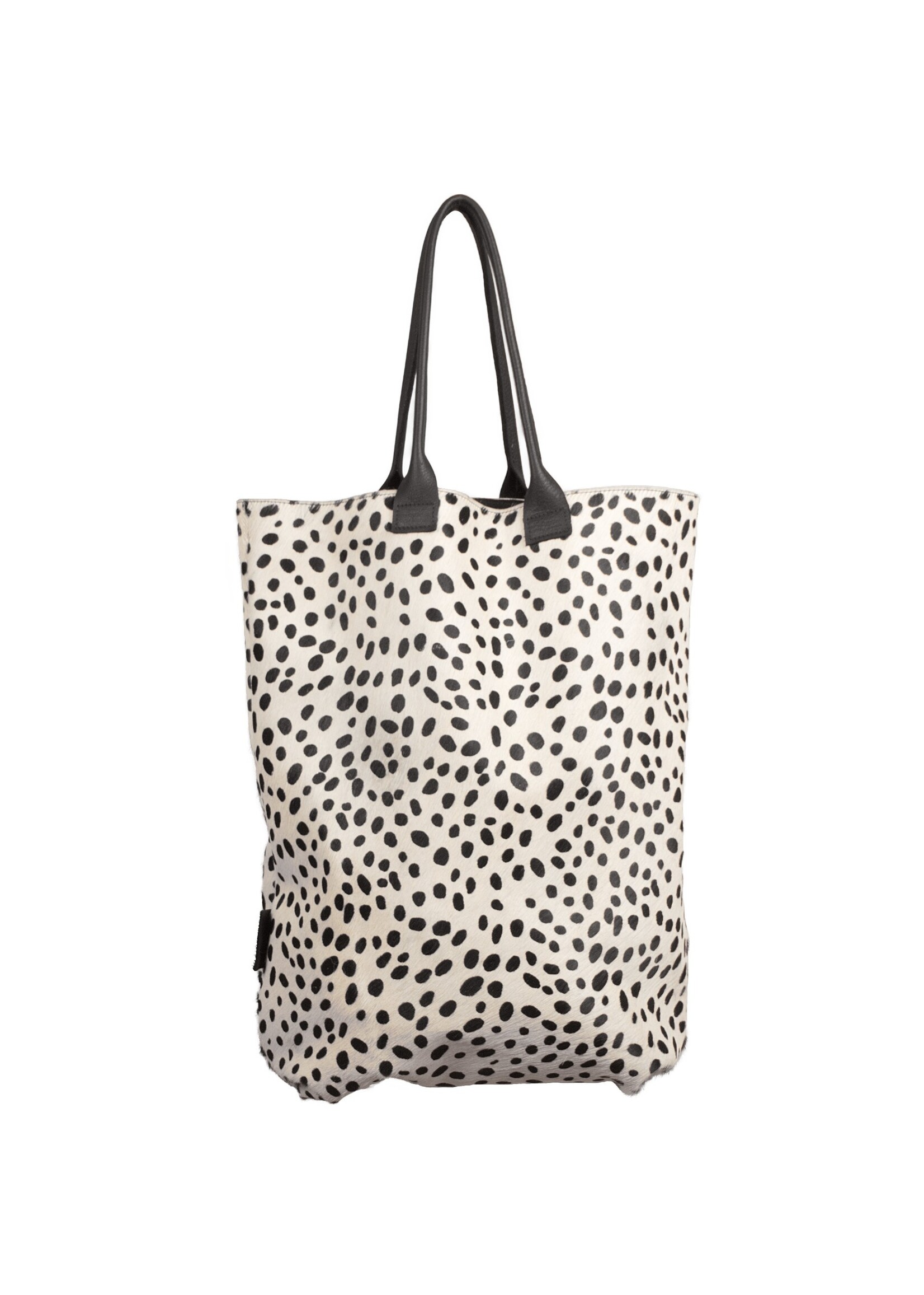 Van Buren sinds 1861 Sac à main Claudia en cuir de vachette imprimé dalmatien avec poignées en cuir noir