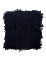 Van Buren sinds 1861 Coussin Peau de Mouton du Tibet Bleu Marine - 45x45cm