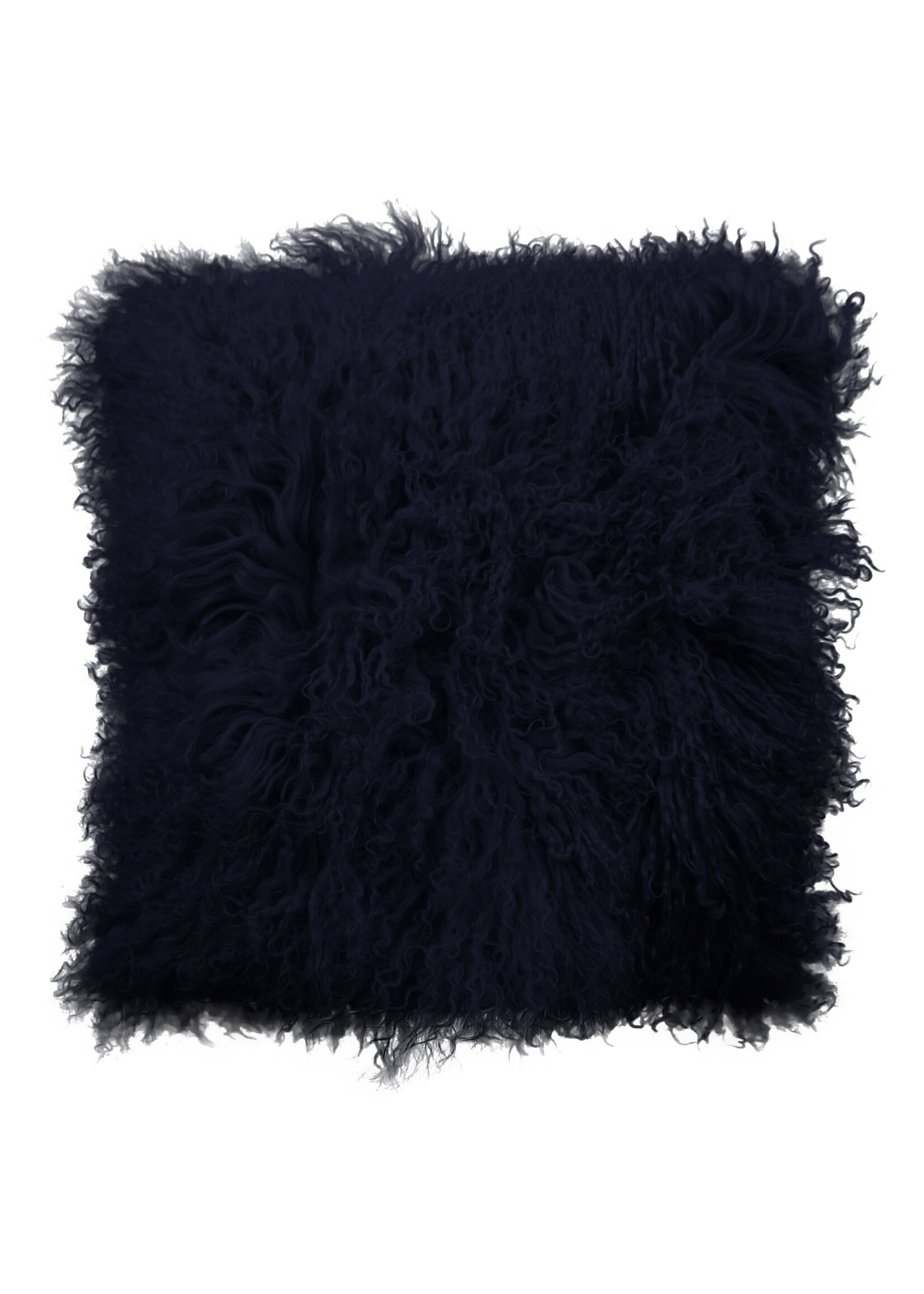 Van Buren sinds 1861 Coussin Peau de Mouton du Tibet - Bleu Marine - 45x45cm