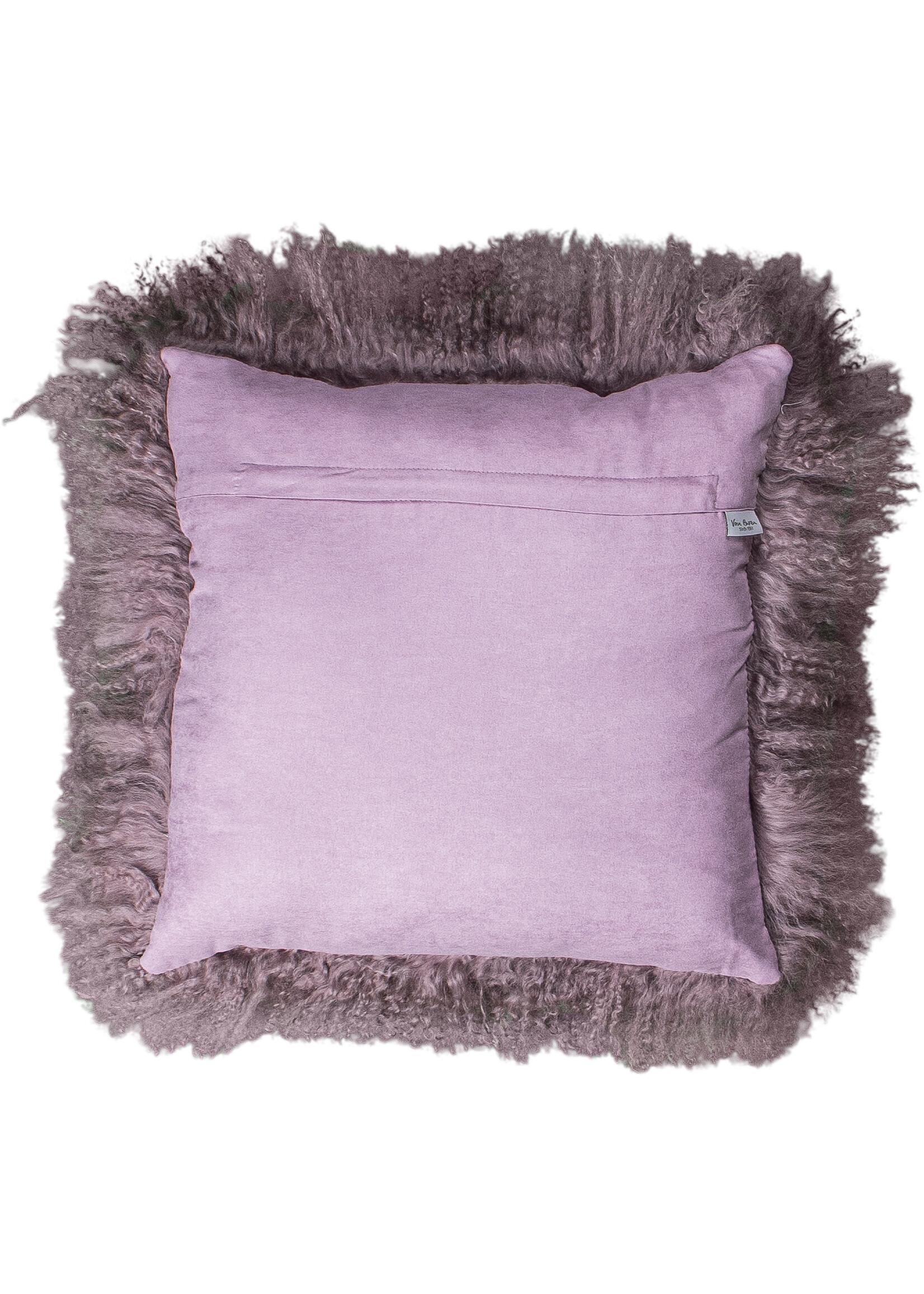 Van Buren sinds 1861 Coussin Peau de Mouton du Tibet - Violet Vintage - 45x45cm