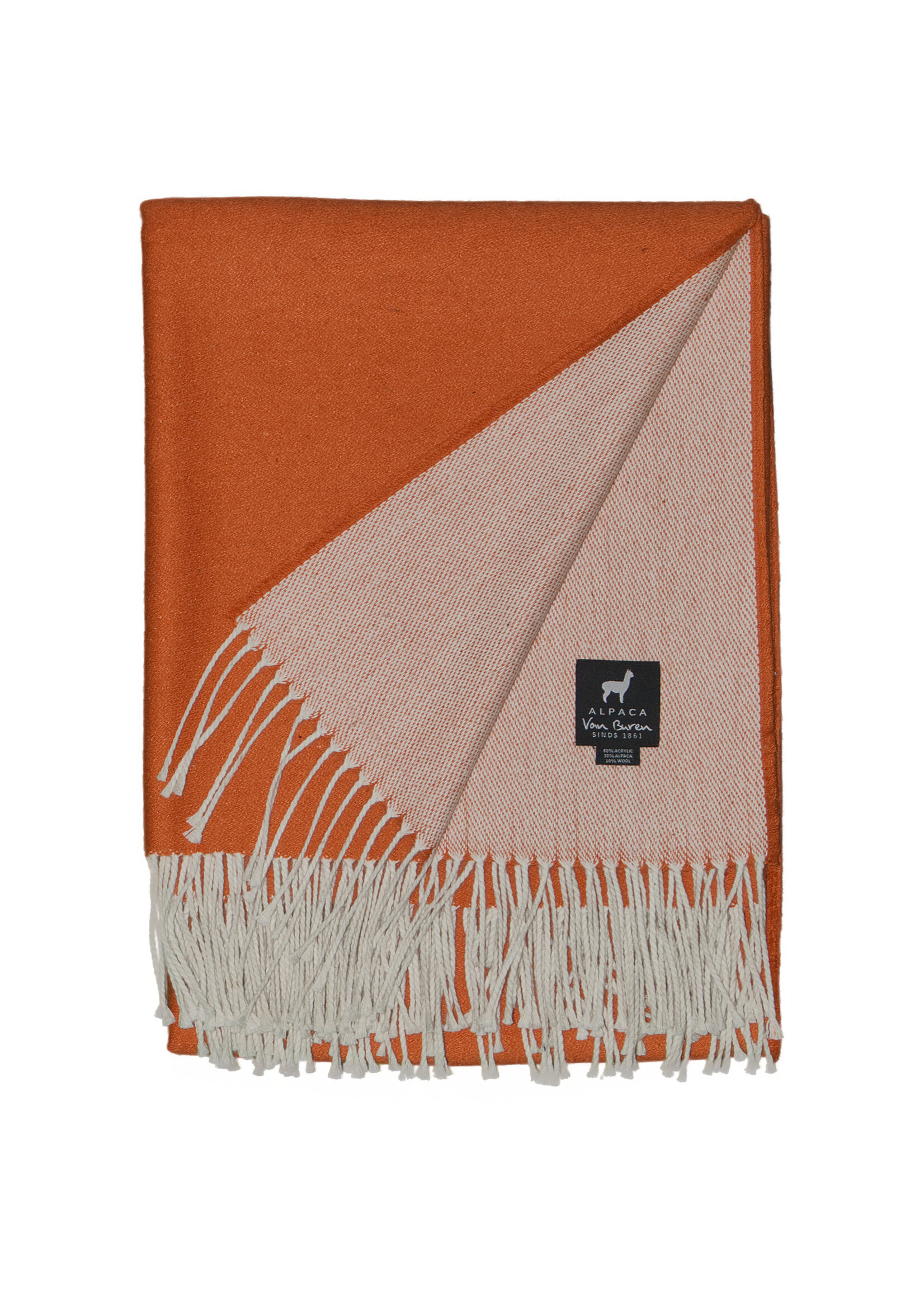 Van Buren sinds 1861 Light Alpaca Plaid - Orange - 175x135cm