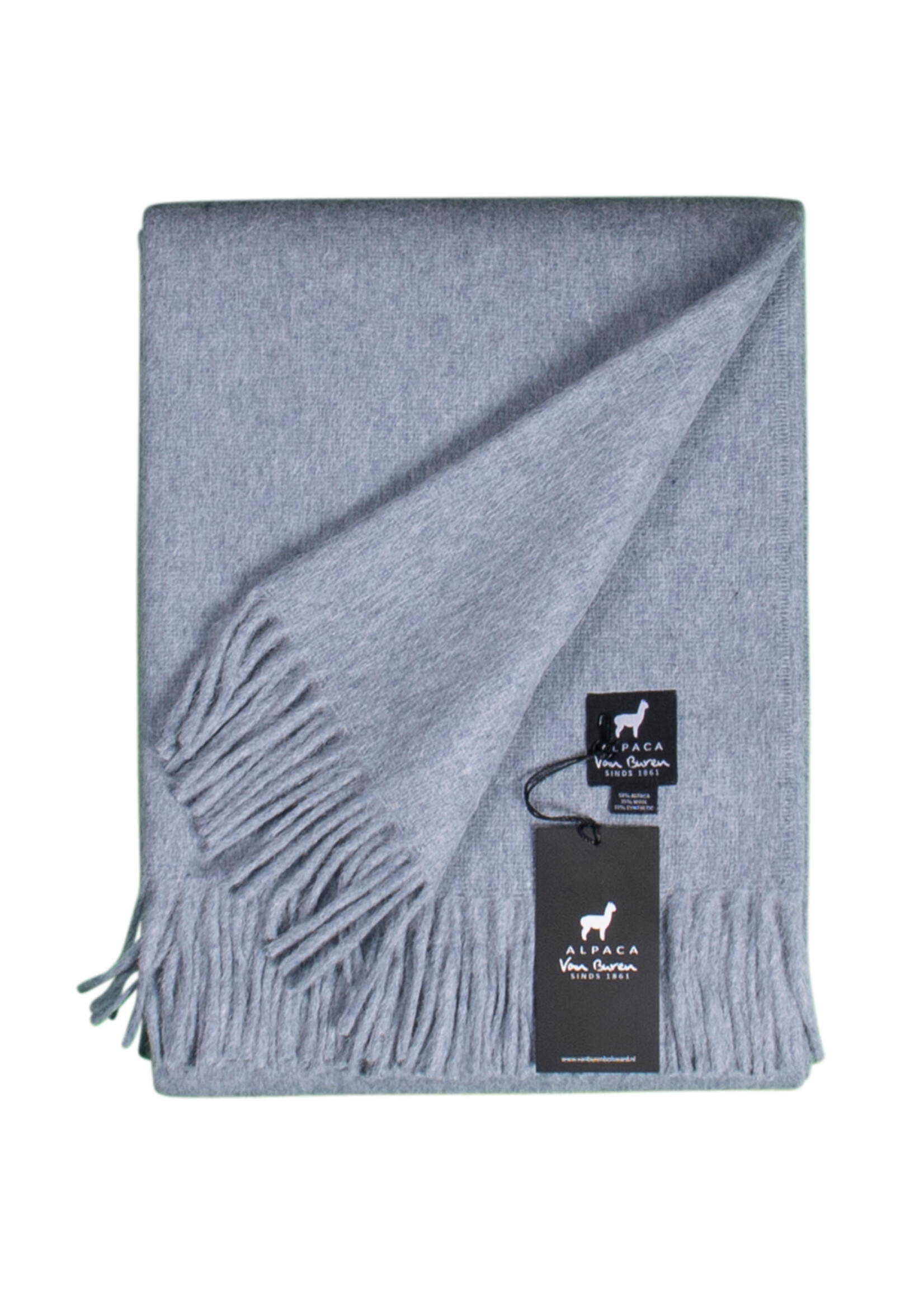 Van Buren sinds 1861 Alpaga Plaid - Bleu clair - 200x150cm - Nouveau!
