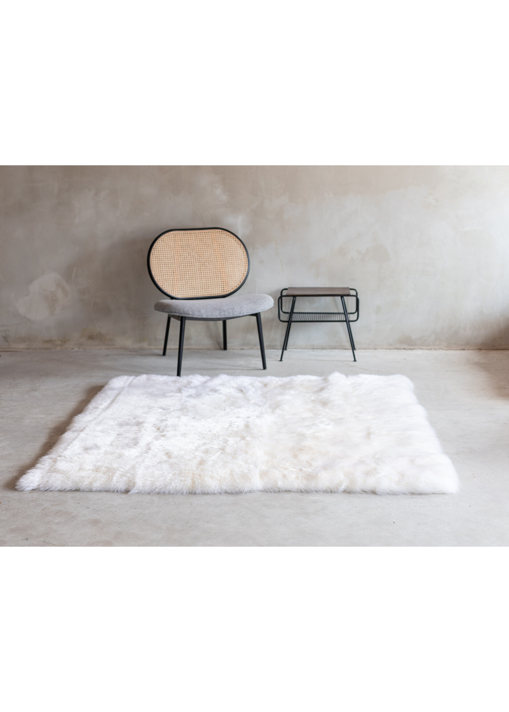 Van Buren Sheepskin carpet white - 160x160cm