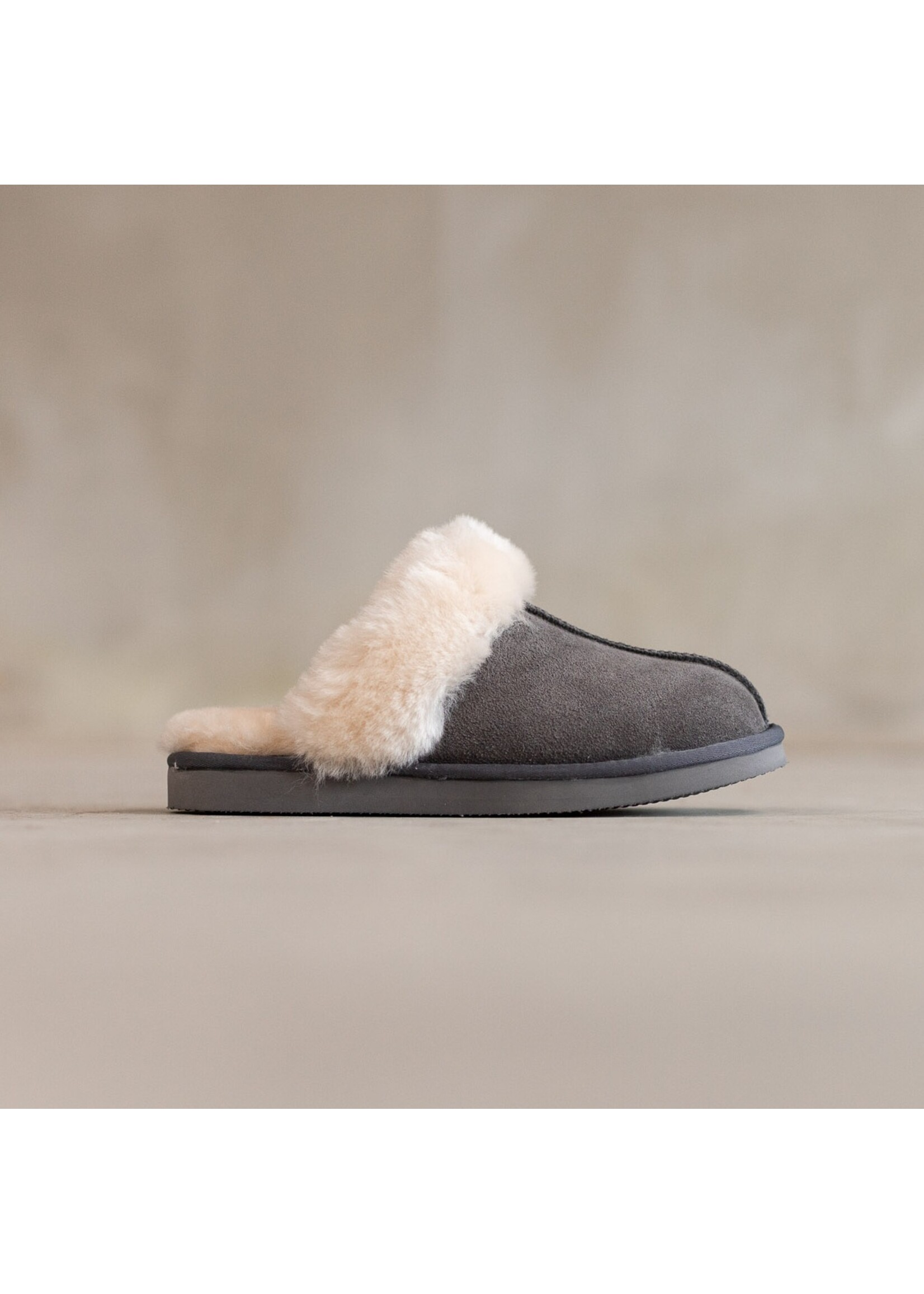 Van Buren sinds 1861 Lambskin Lumi Slippers - Gray - Size 37 to 43