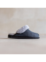 Van Buren sinds 1861 Lammfell Damen Slippers - Grau