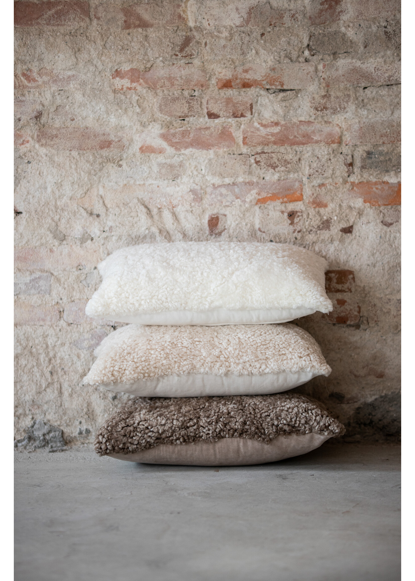 Van Buren sinds 1861 Coussin Peau de Mouton Croisée - Blanc - 30x50cm
