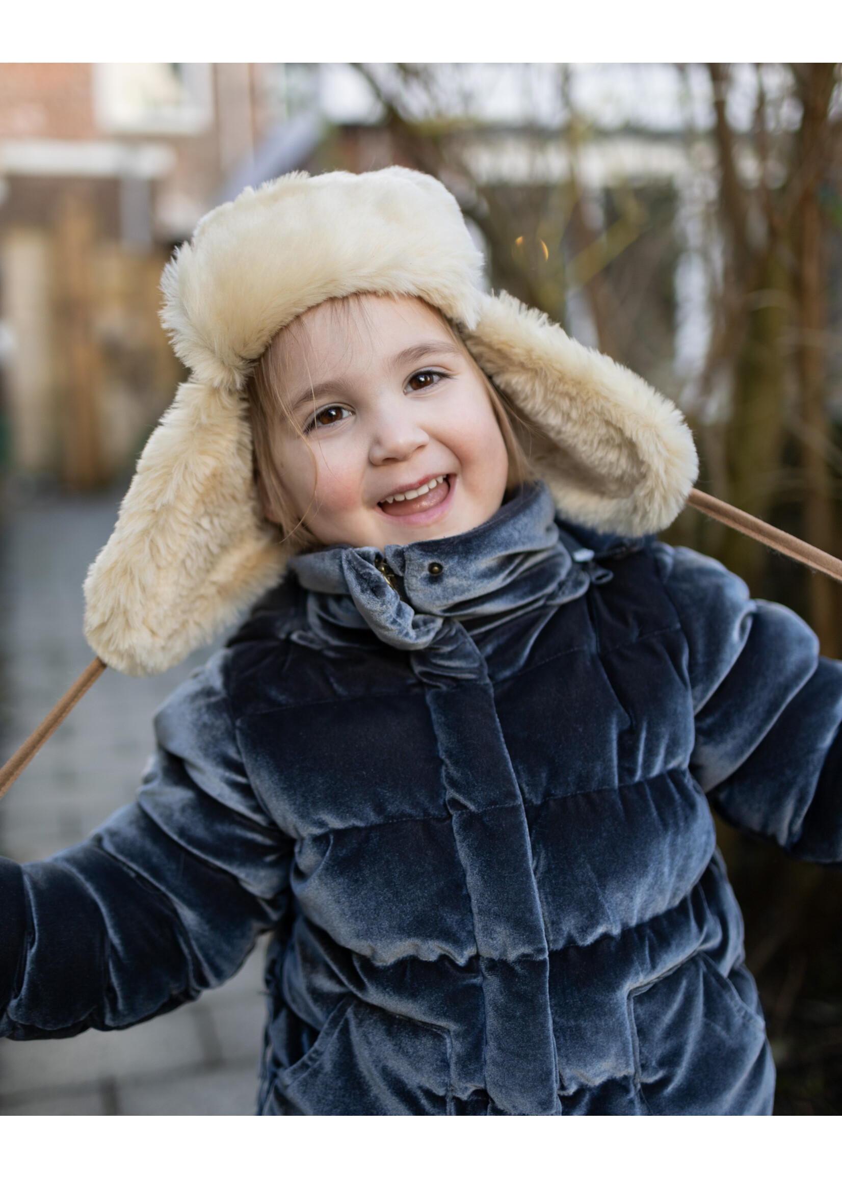Van Buren sinds 1861 Sheepskin baby & children's hat -Beige