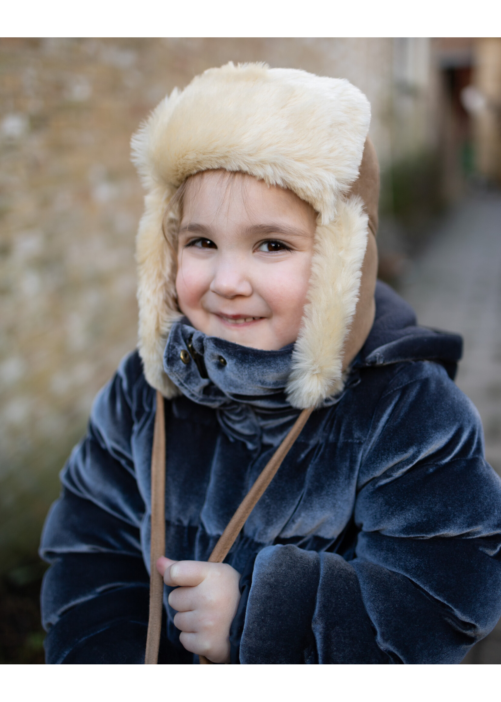 Van Buren sinds 1861 Sheepskin baby & children's hat -Beige
