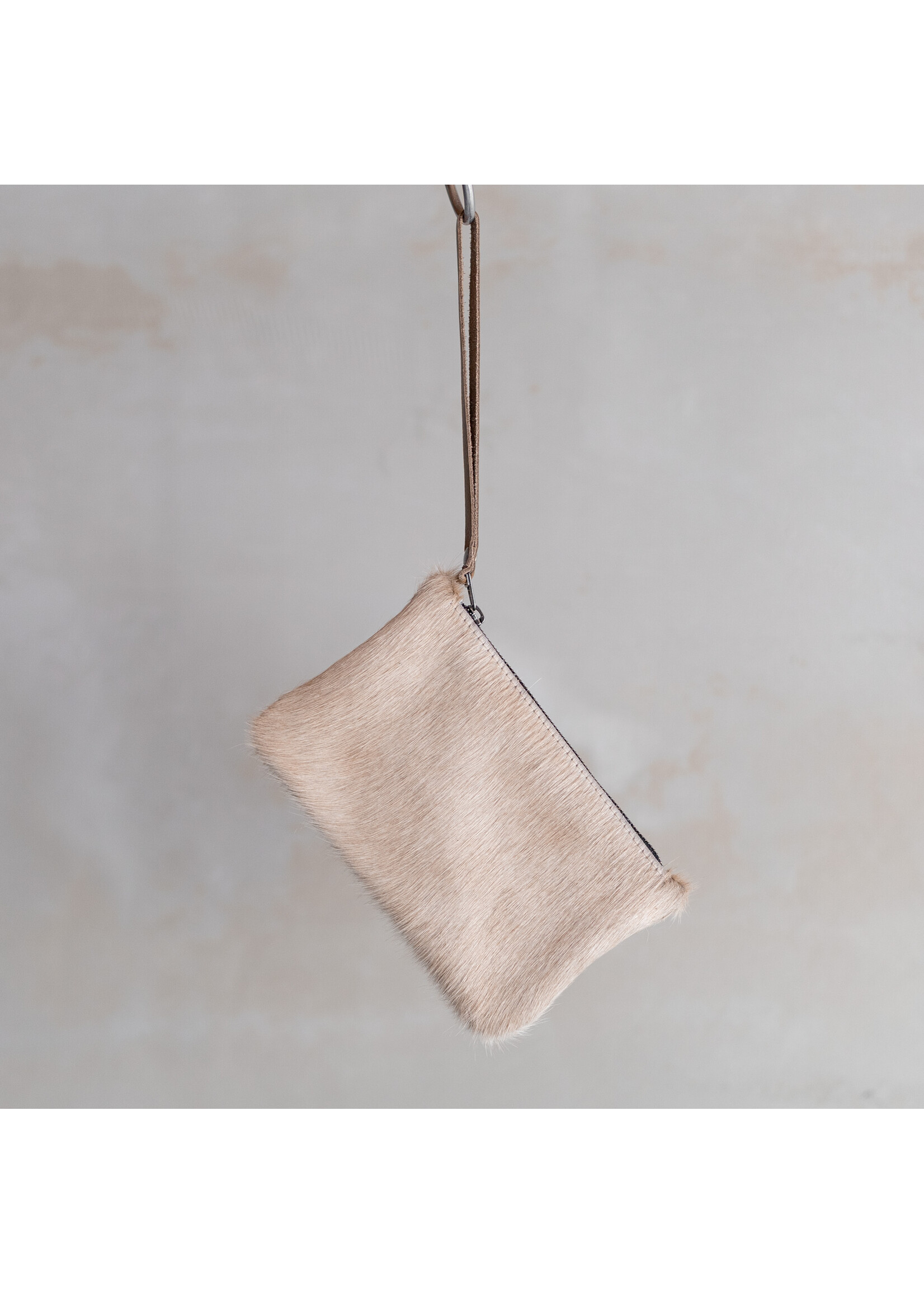Van Buren sinds 1861 Koeienhuid clutch - Champagne