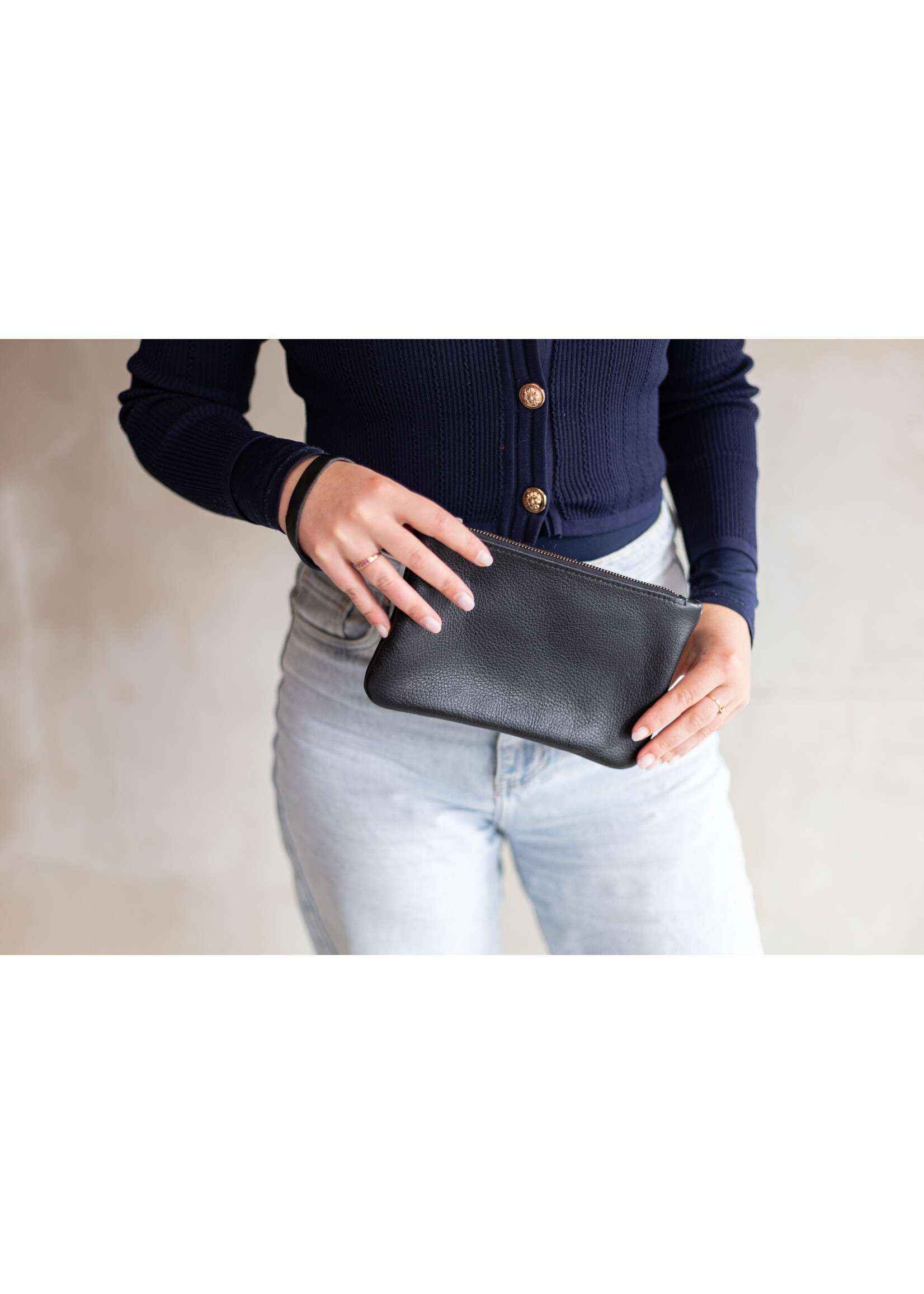 Van Buren sinds 1861 Koeienhuid clutch - Zwart leder