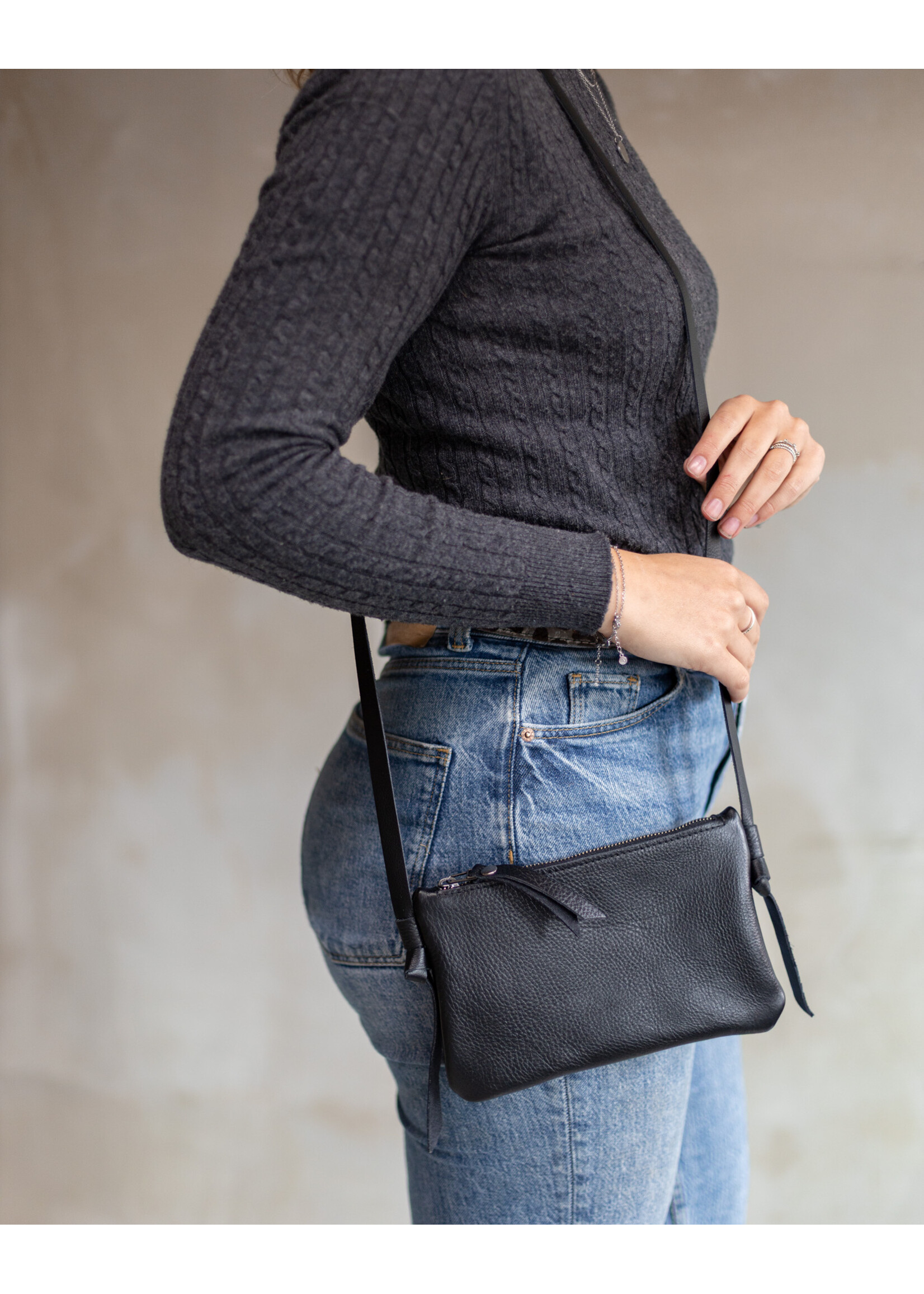 Van Buren sinds 1861 Crossbody clutch leder - Zwart leder