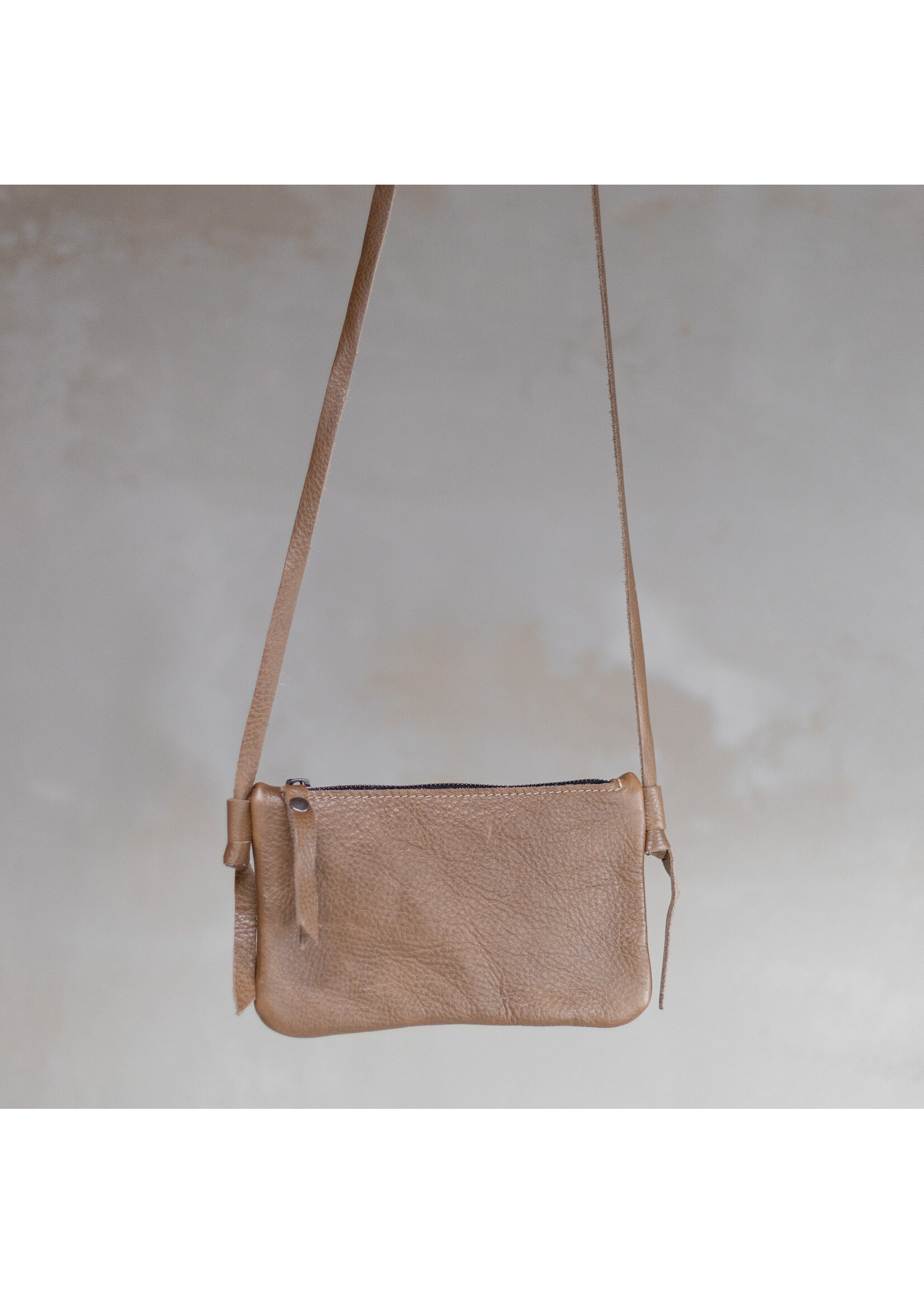 Van Buren sinds 1861 Crossbody clutch leder - Zand leder