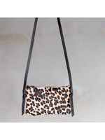 Van Buren sinds 1861 Crossbody van Panter Print Koeienhuid met Zwart Lederen Hengsel