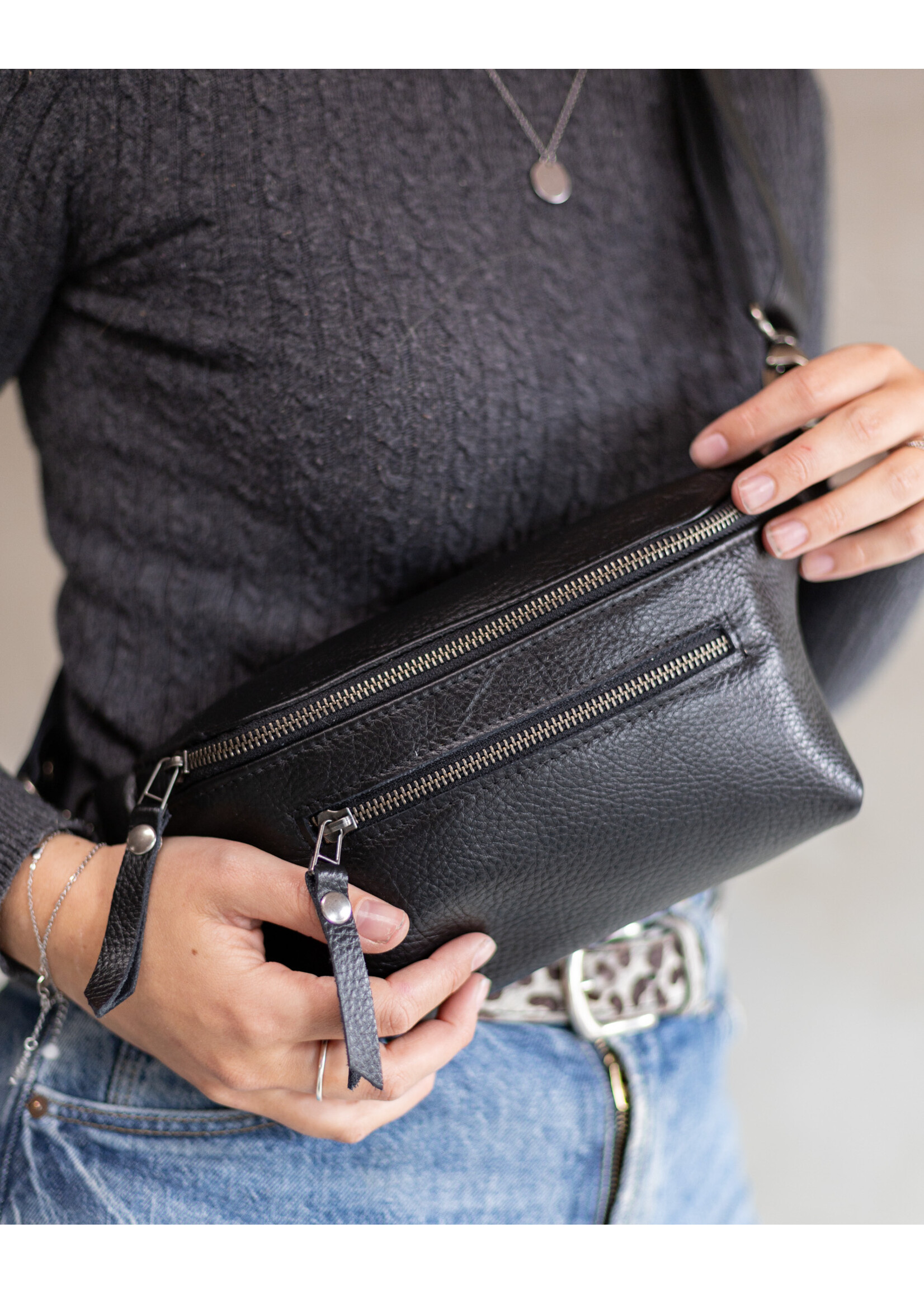 Van Buren sinds 1861 Fannypack - Zwart leder