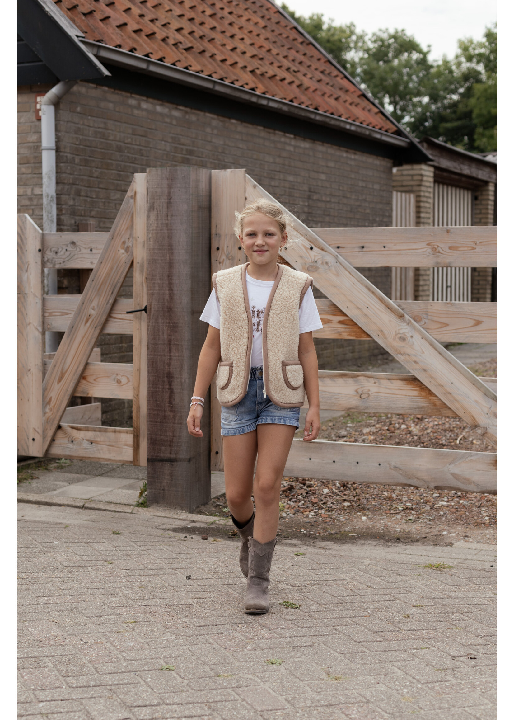 Van Buren sinds 1861 Wollen kinderbodywarmer Nilo Camel - 4 maten