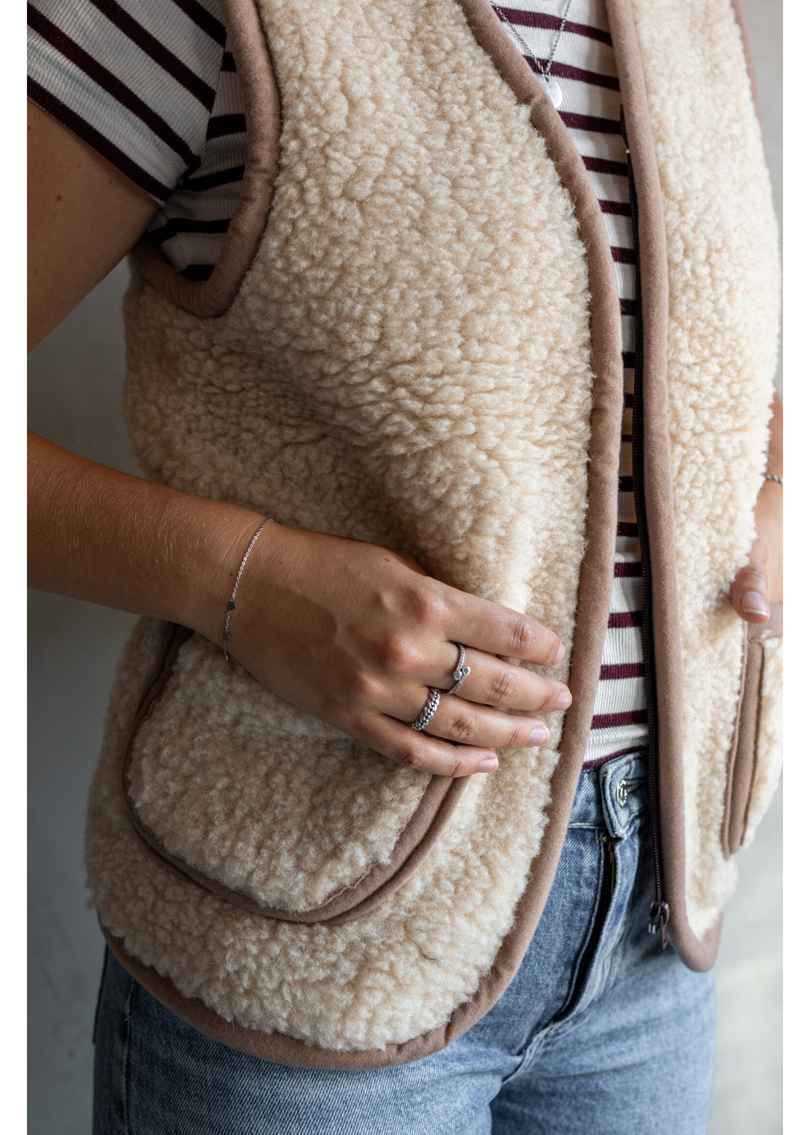 Van Buren sinds 1861 Wollen bodywarmer Taru - Camel