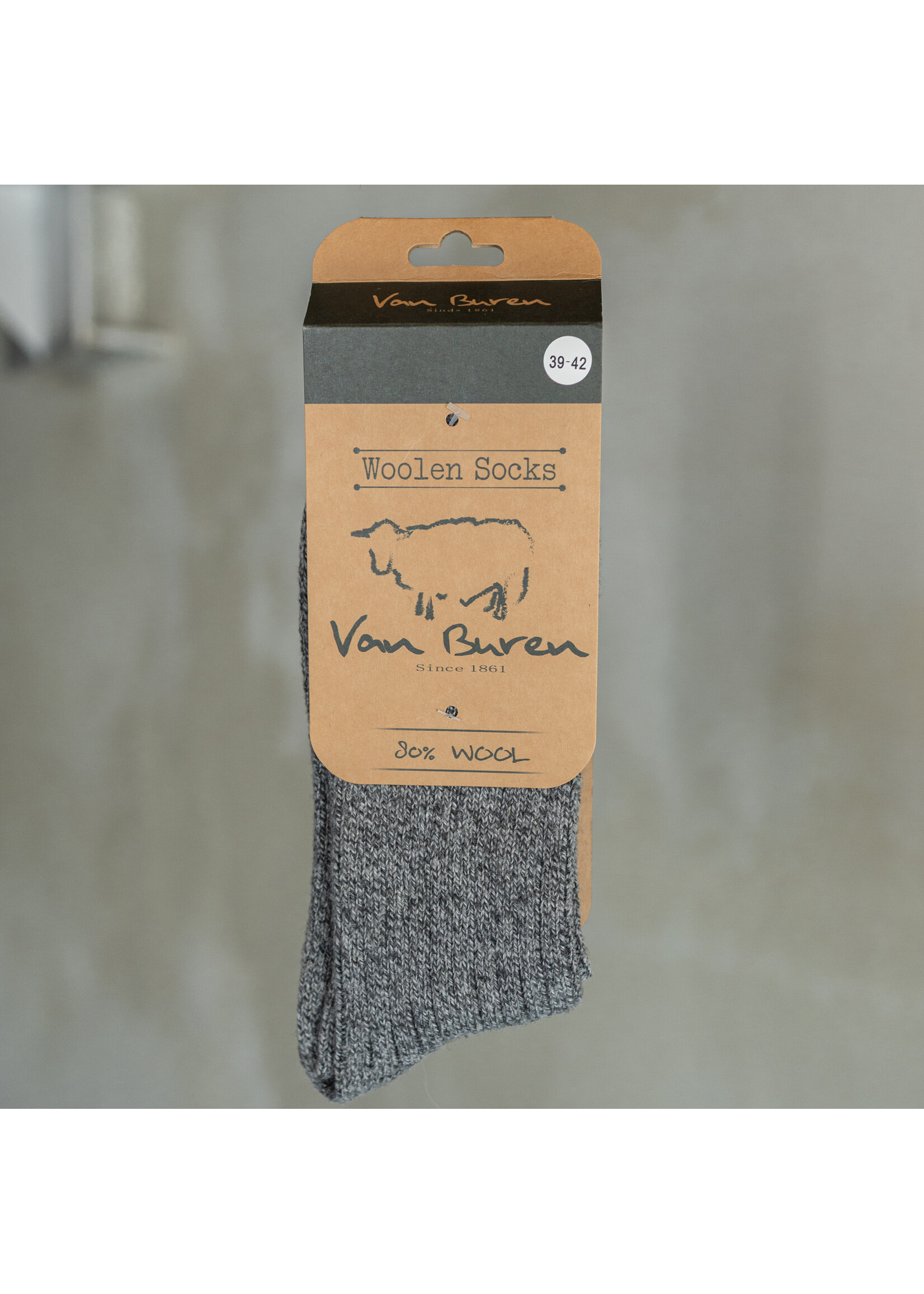 Van Buren sinds 1861 Yuki wool socks - Anthracite