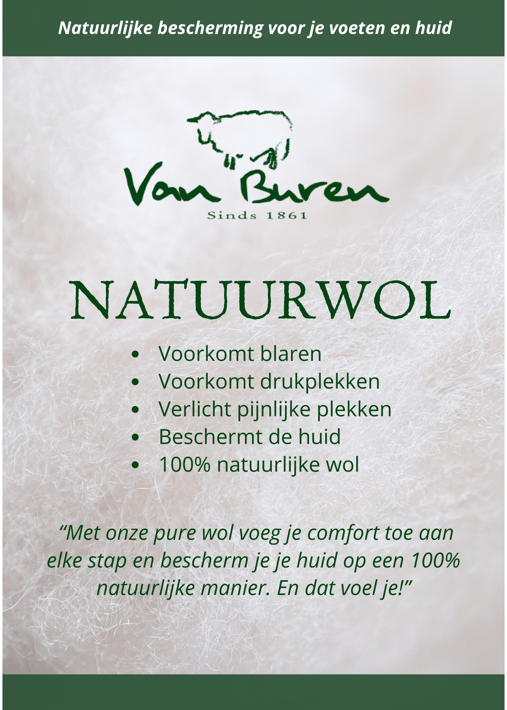 Van Buren sinds 1861 Laine naturelle - Protection naturelle pour les pieds et la peau