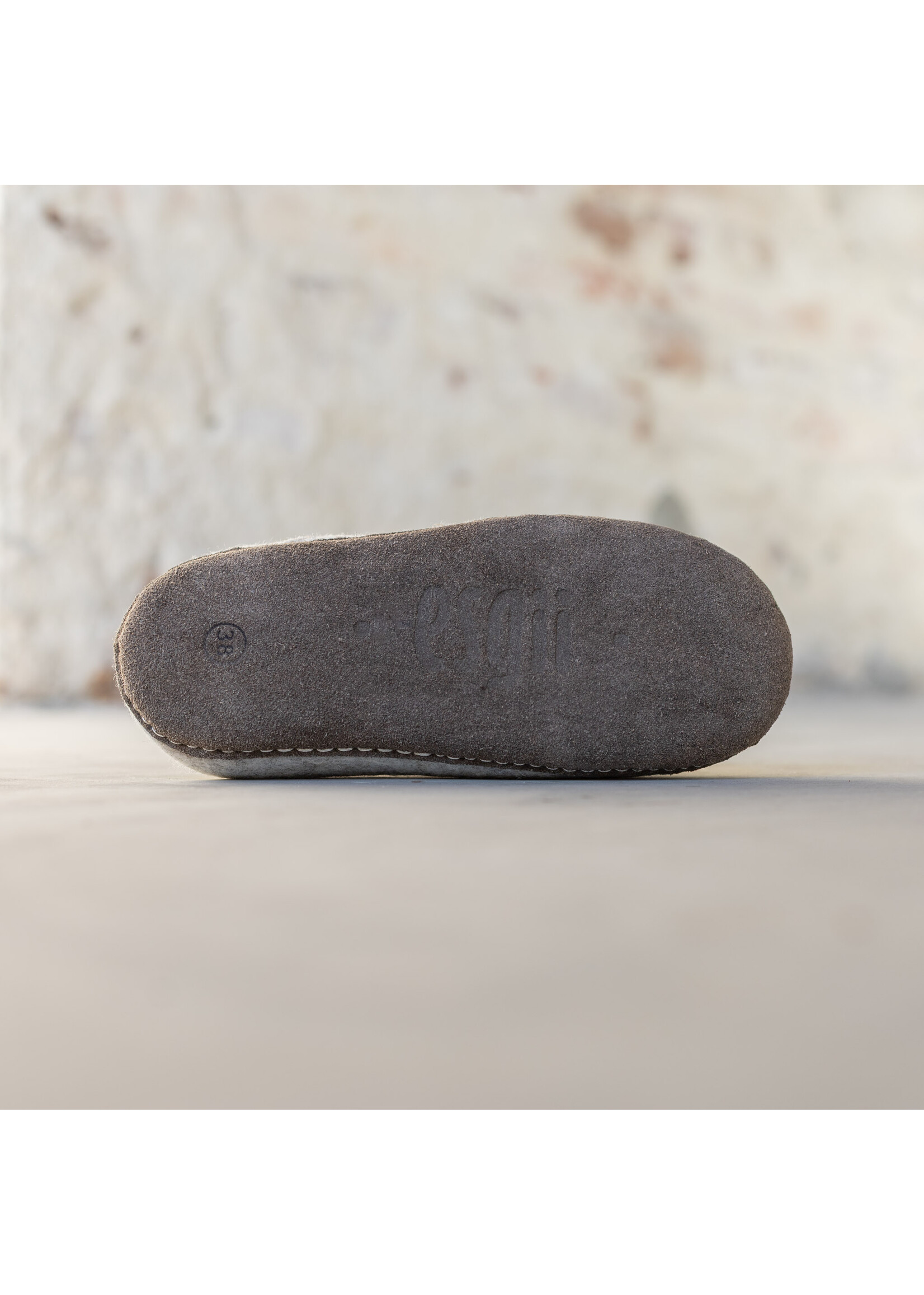 esgii Vilten Heren Instapper Una - Lichtgrijs - Maat 42 - Zachte Zool