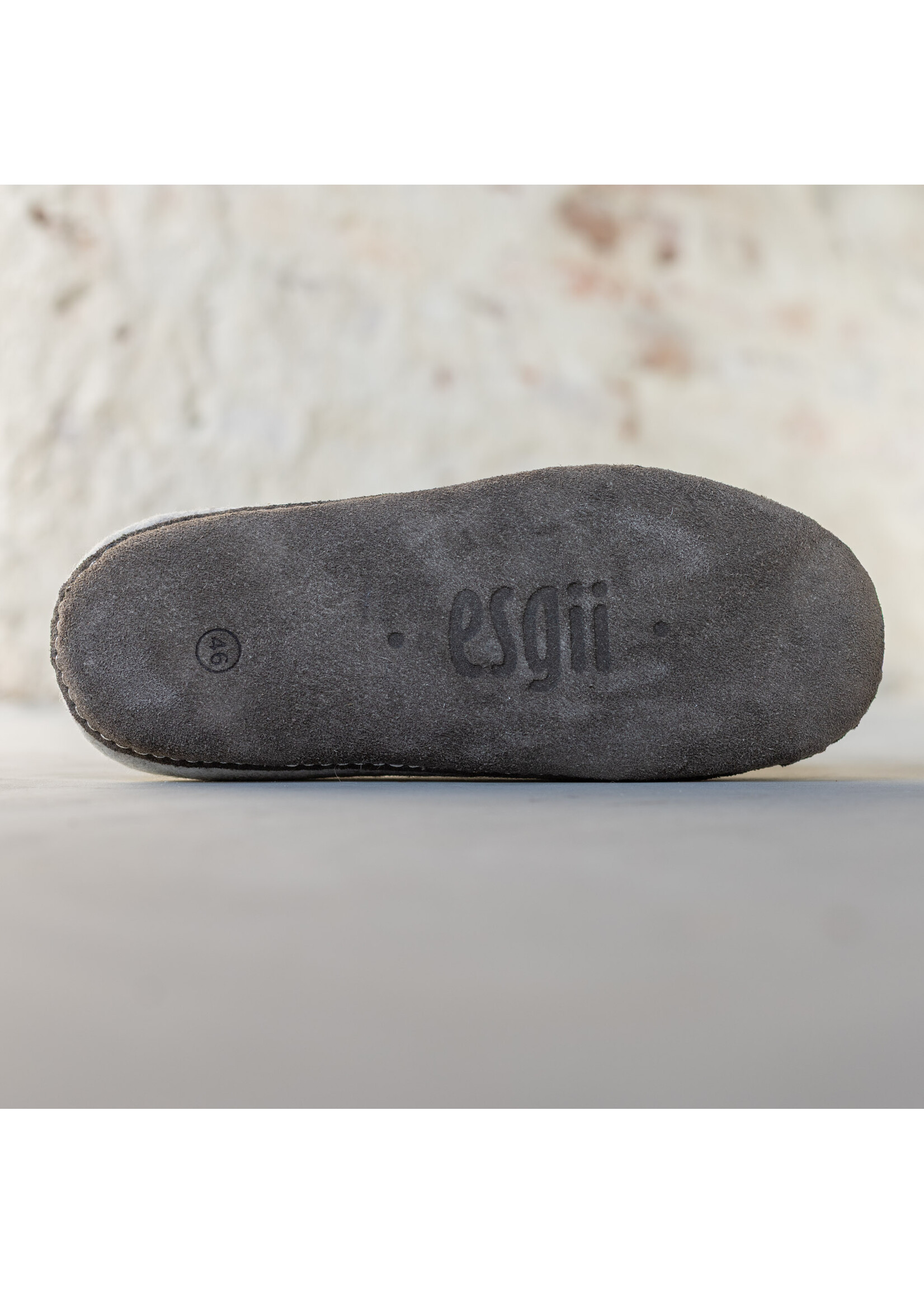 esgii Felt Men's Slippers Una - Light Gray - Size 45 - Soft sole