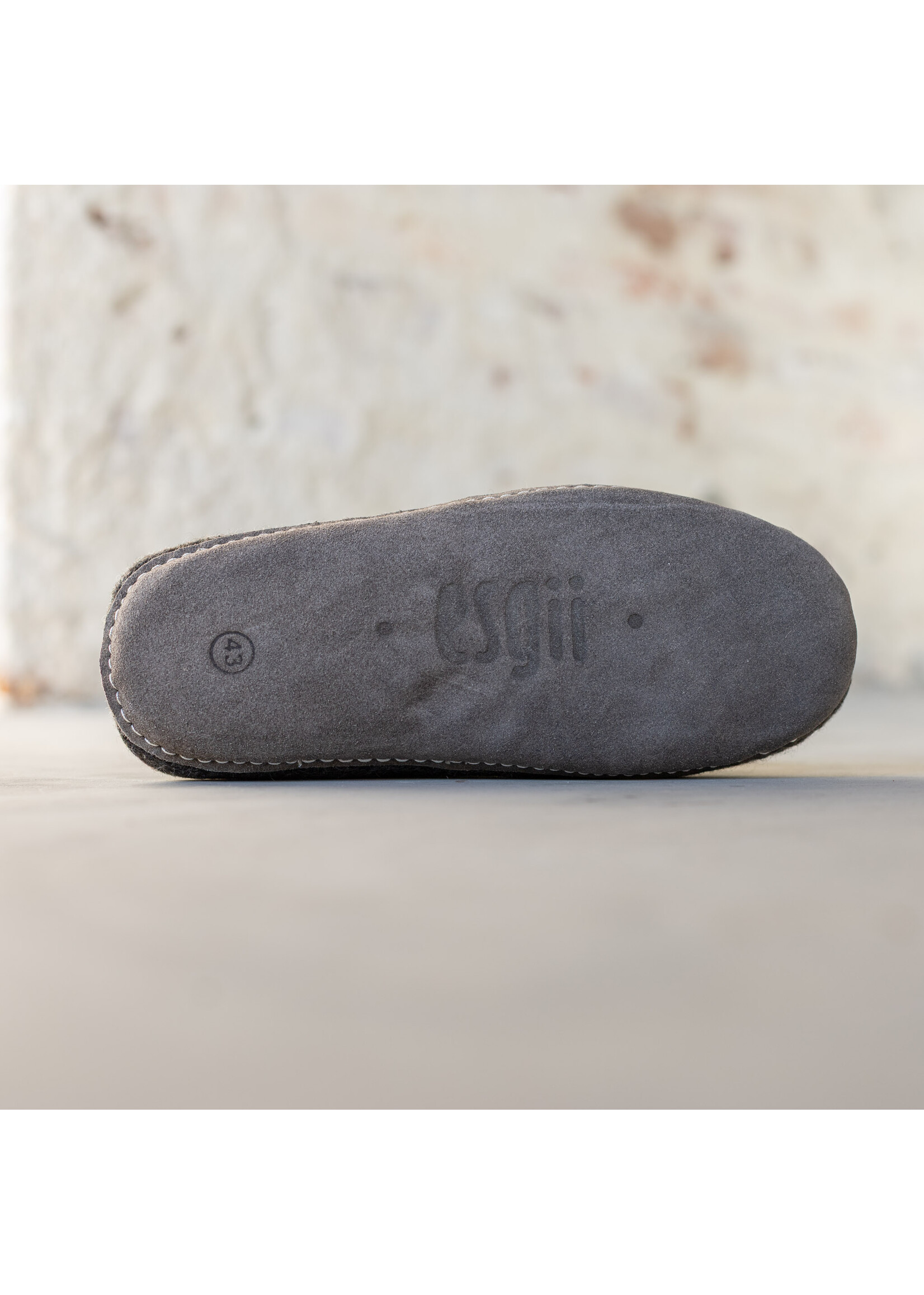 esgii Felt Men's Slippers Una - Dark Gray - Size 43 - Soft sole