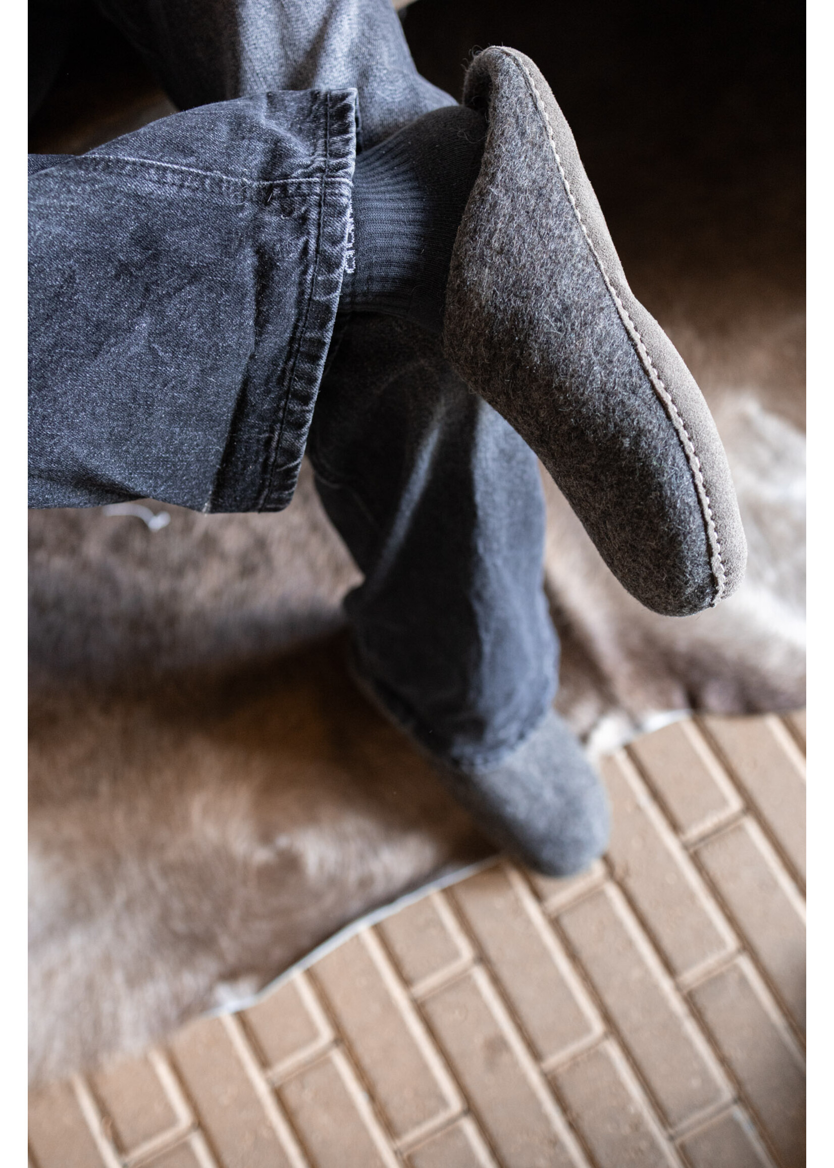 esgii Felt Men's Slippers Una - Dark Gray - Size 42 - Soft sole