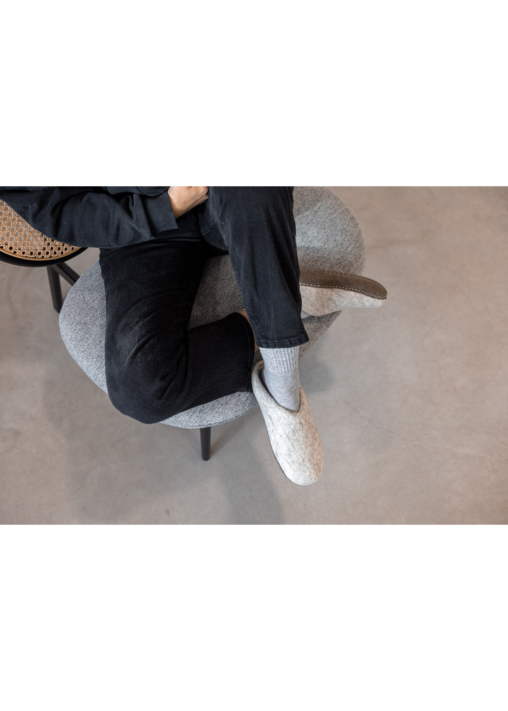 esgii Felt Women's Slippers Una - Light Gray - Size 41 - Soft sole