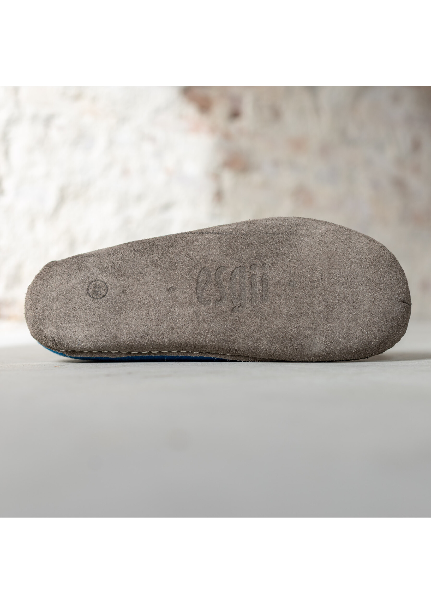 esgii Vilten Heren Pantoffel Ravi - Zeeblauw - Maat 42 t/m 46 - Zachte Zool