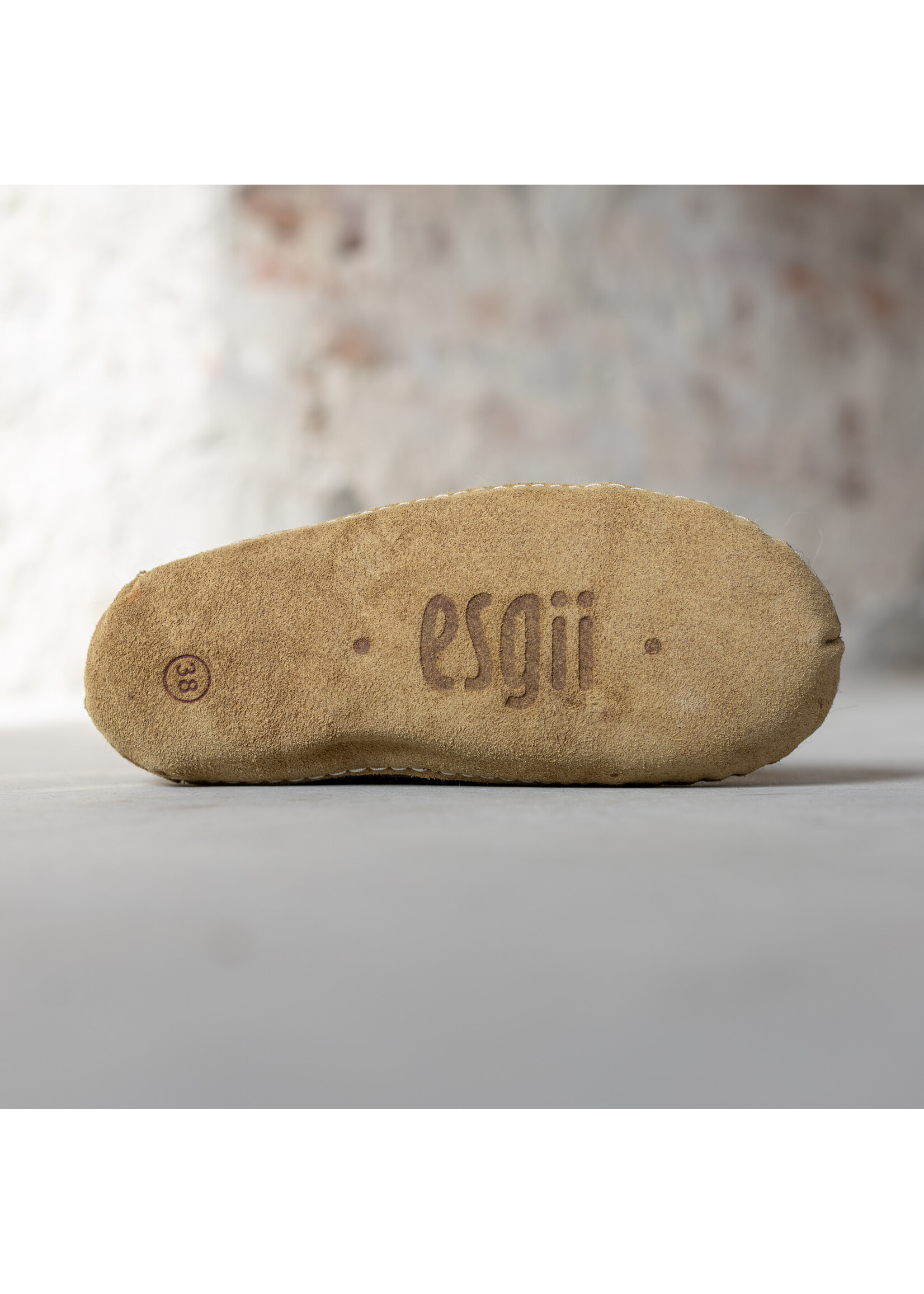 esgii Filz Damen Hausschuh Ravi - Sesam - Größe 36 bis 41 - Weiche Sohle