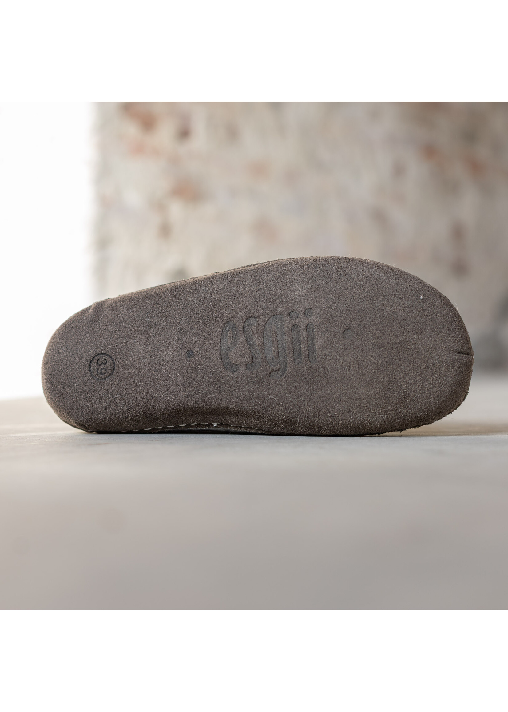 esgii Filz Damen Hausschuh Ravi - Hellgrau - Größe 36 bis 41 - Weiche Sohle