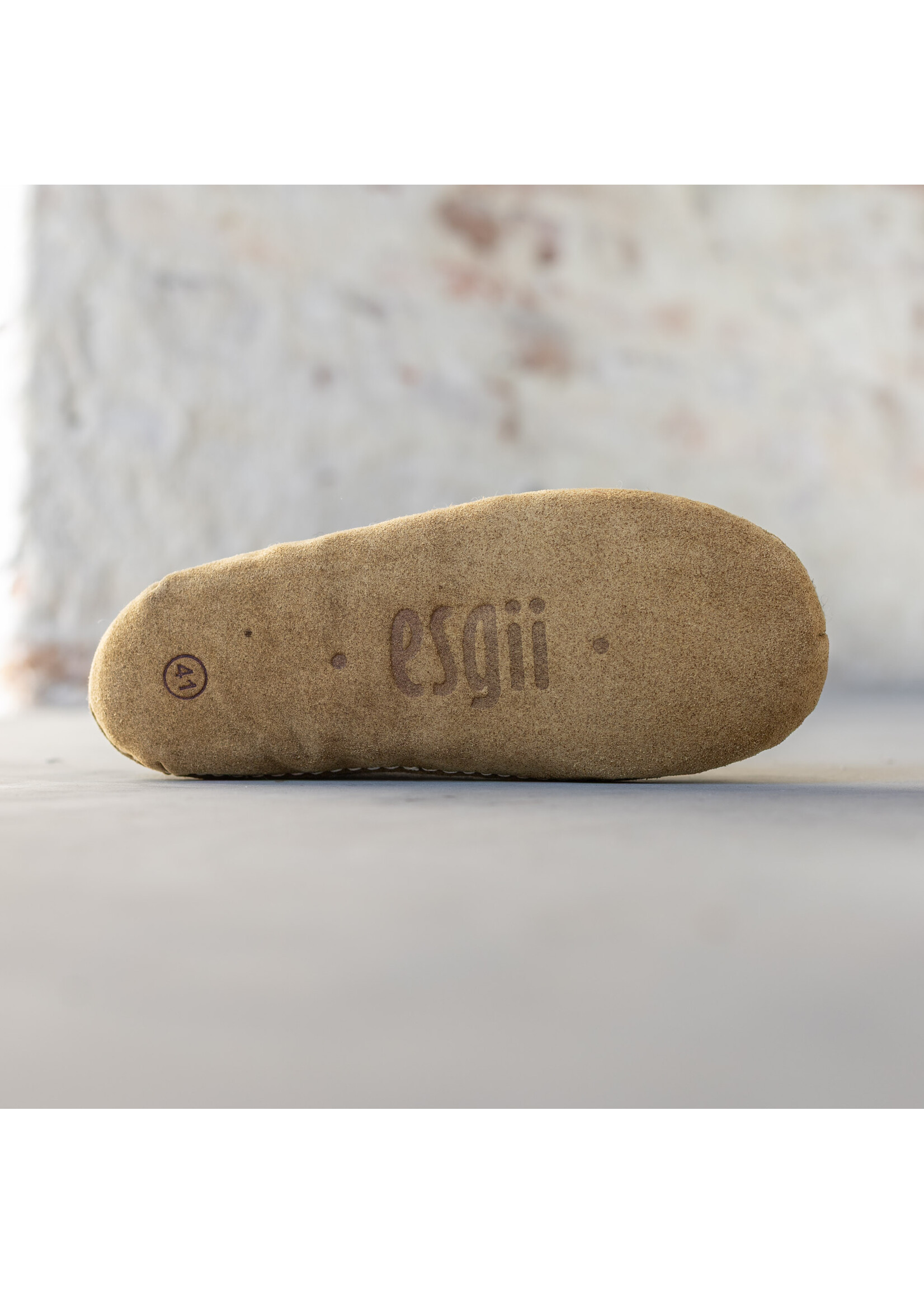 esgii Felt Men's House Shoes Ravi - Sesame - Size 43 - Soft sole