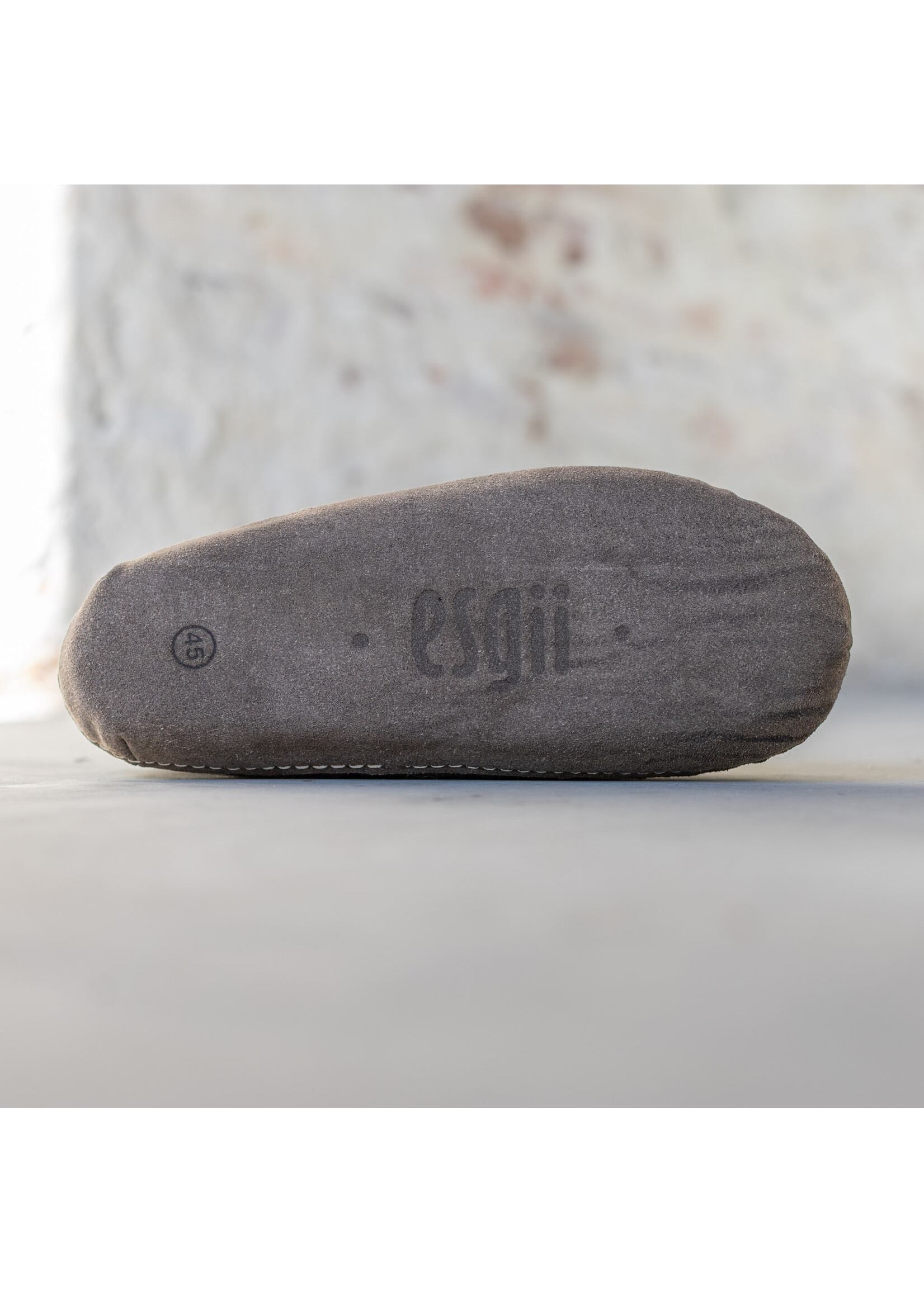 esgii Vilten Heren Pantoffel Ravi - Lichtgrijs - Maat 42 t/m 46 - Zachte Zool