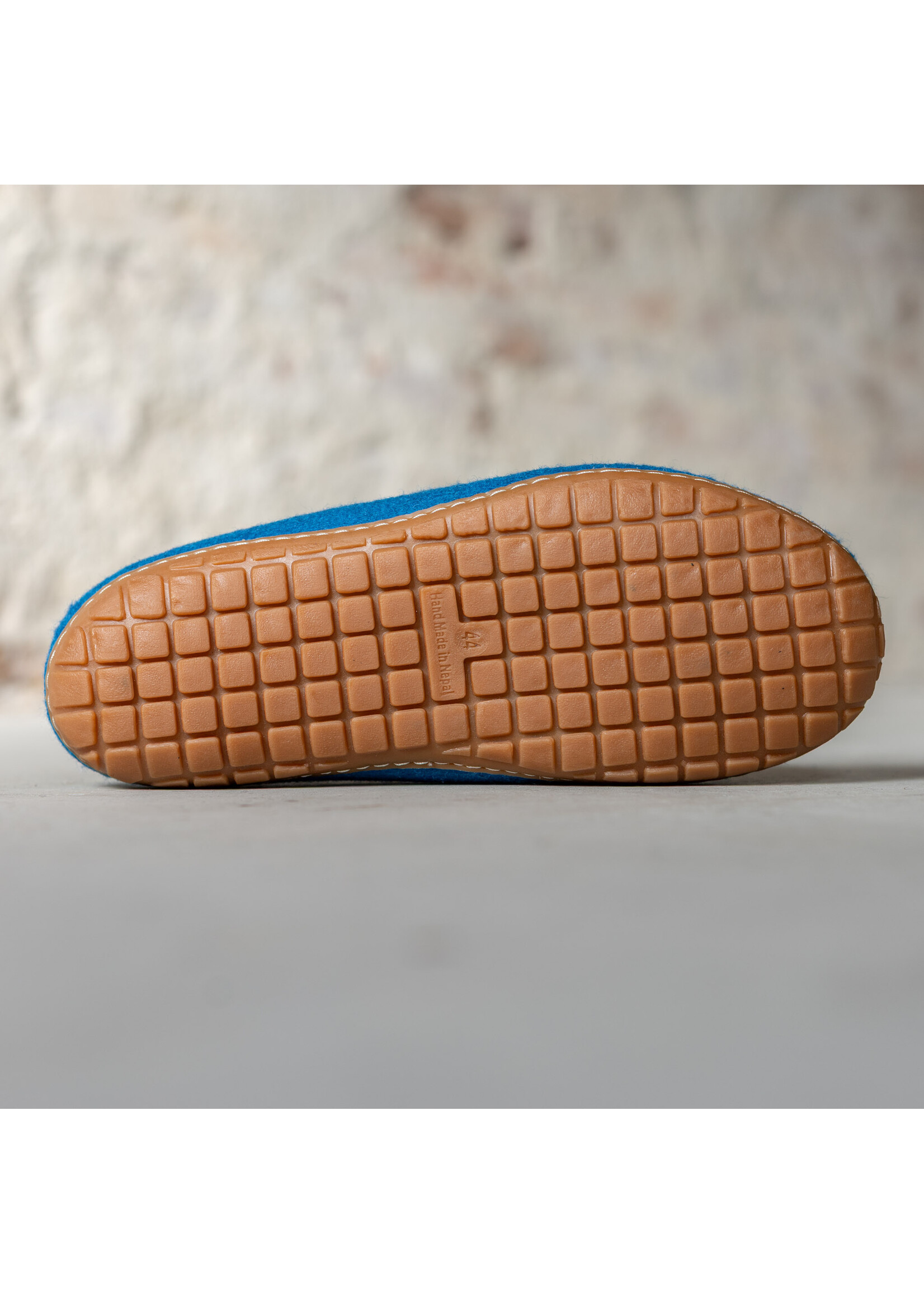 esgii Felt Men's House Shoes Ravi - Seablue - Size 43 - Hard sole