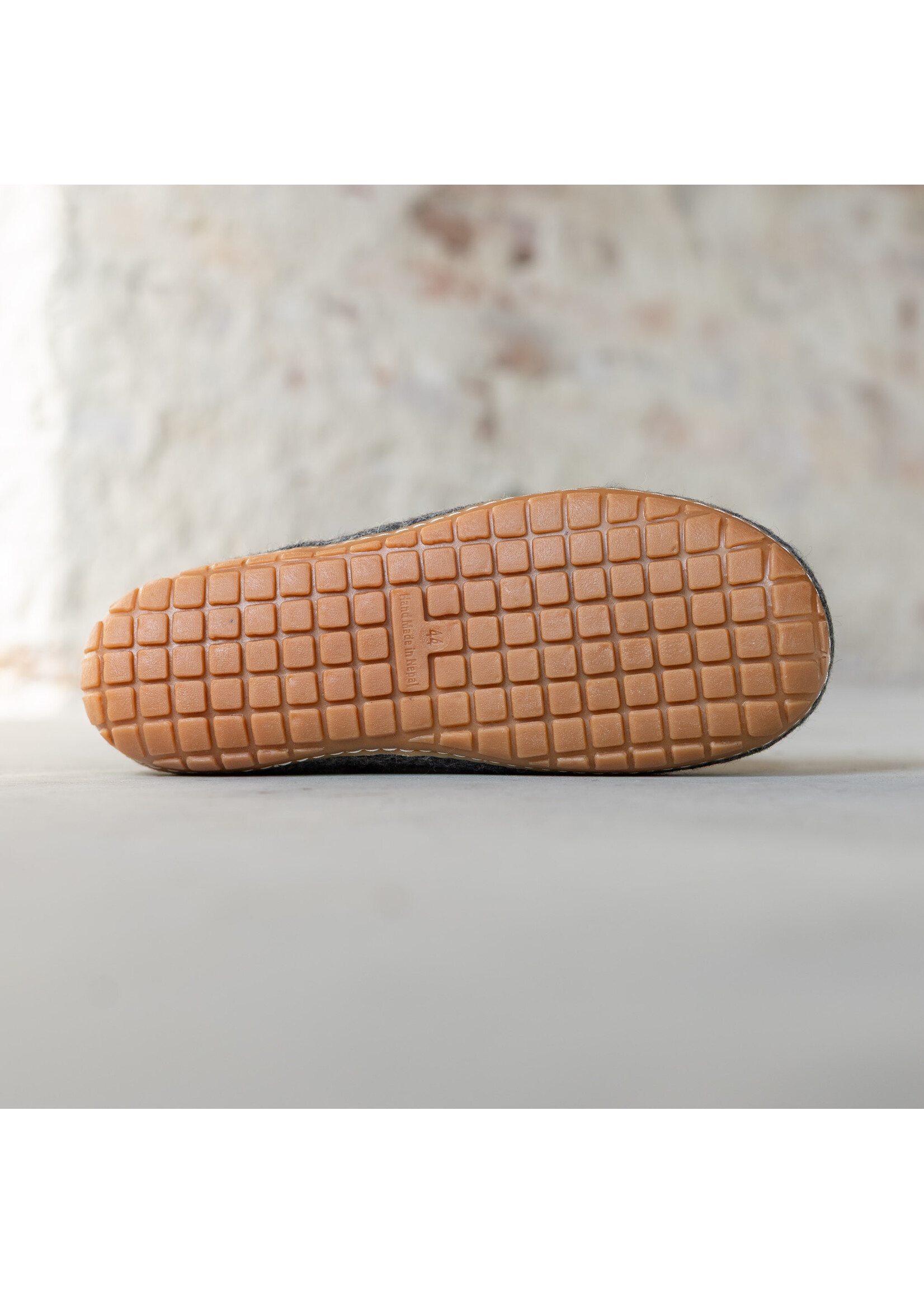 esgii Vilten Heren Pantoffel Ravi - Donkergrijs - Maat 42 t/m 46 - Harde Zool