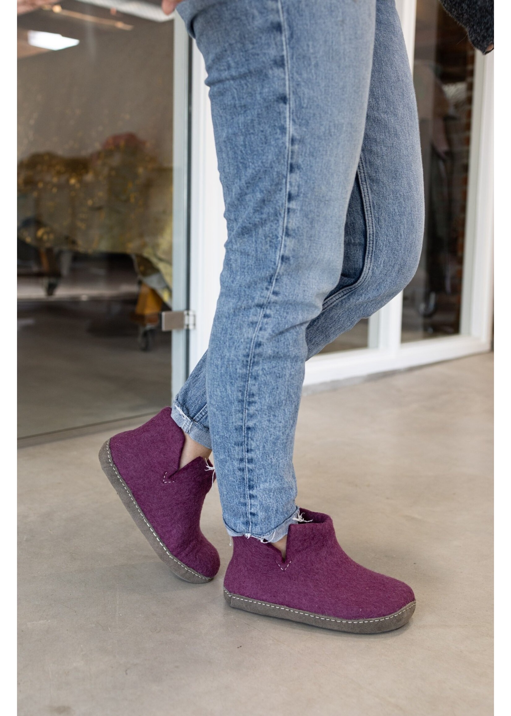 esgii Felt High Women's House Shoes Jado - Blueberry - Size 37 - Soft sole