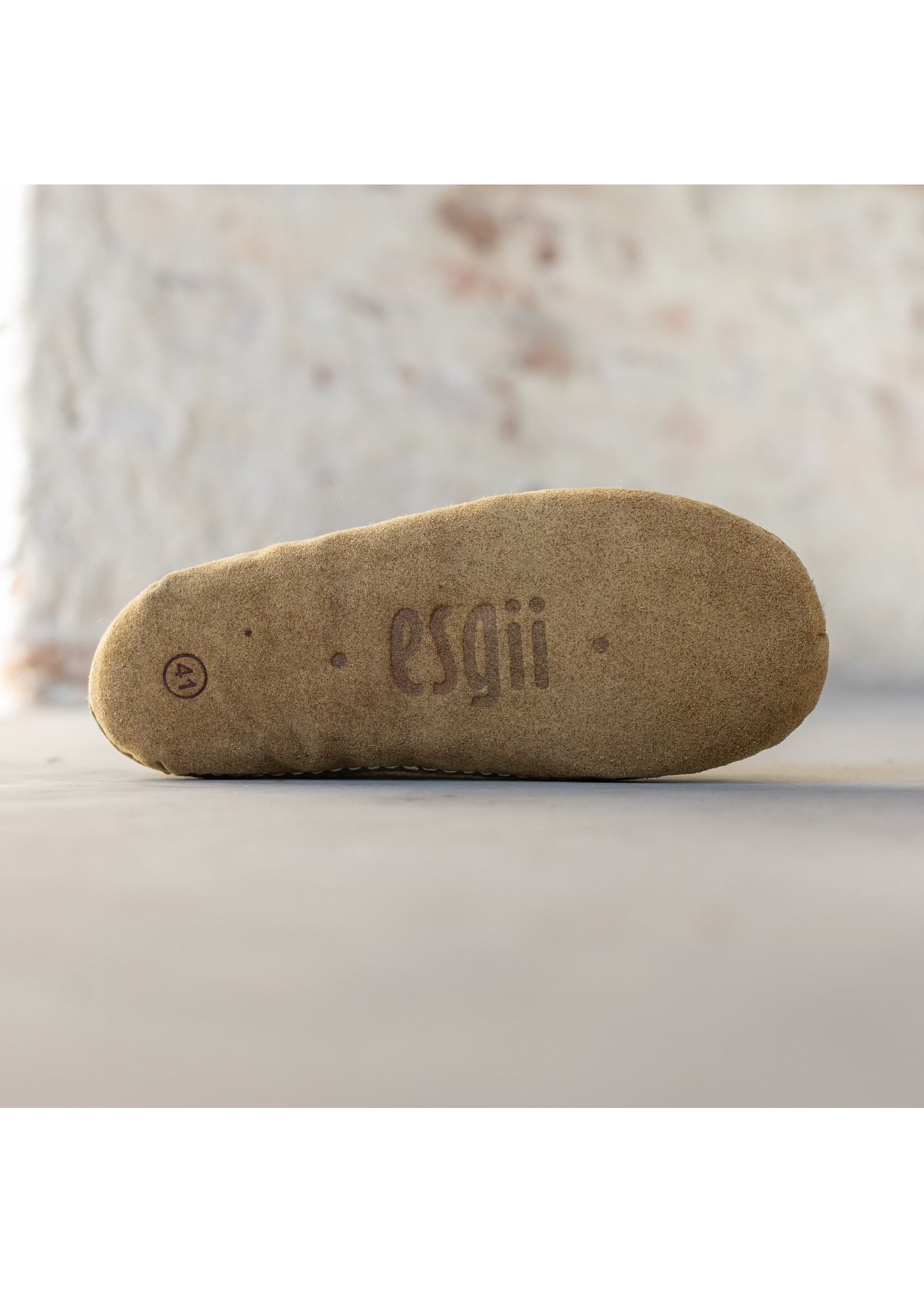 esgii Filz Hoher Herren Hausschuh Jado - Sesam - Größe 42 bis 46 - Weiche Sohle