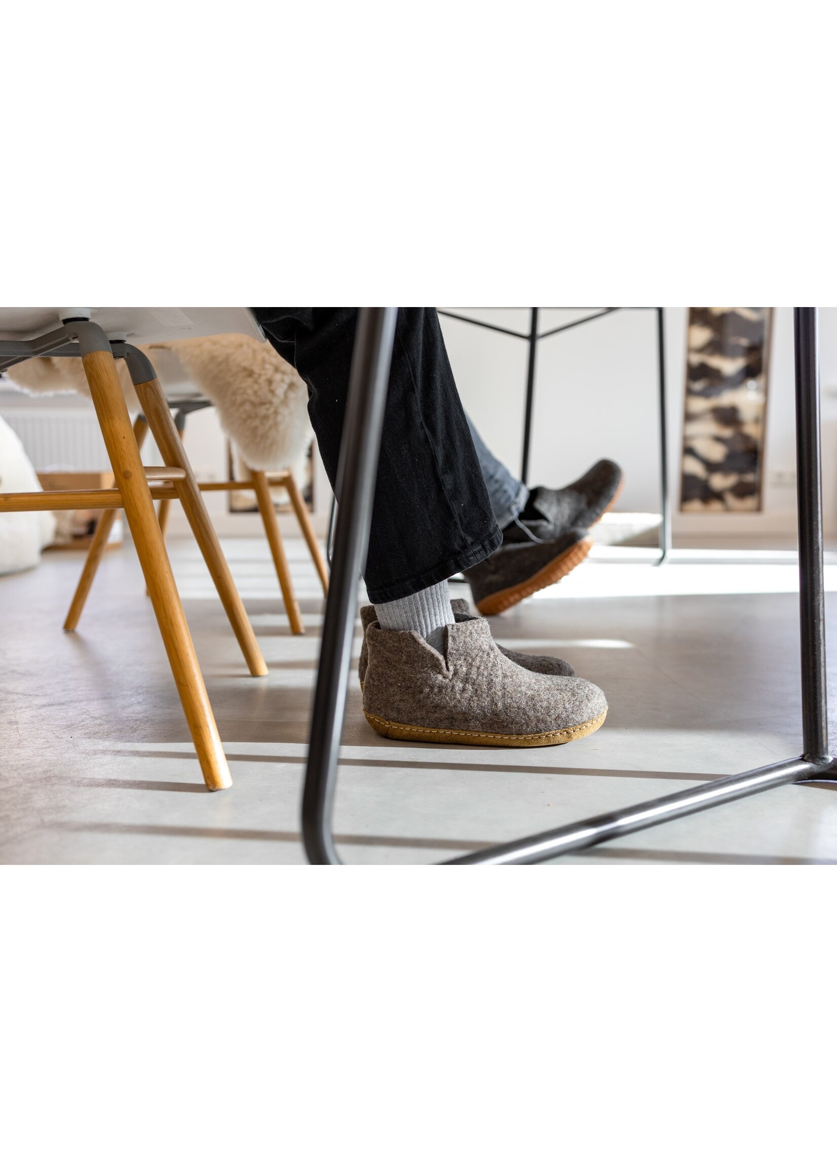 esgii Vilten Hoge Dames Pantoffel Jado - Sesam - Maat 36 t/m 41 - Zachte Zool